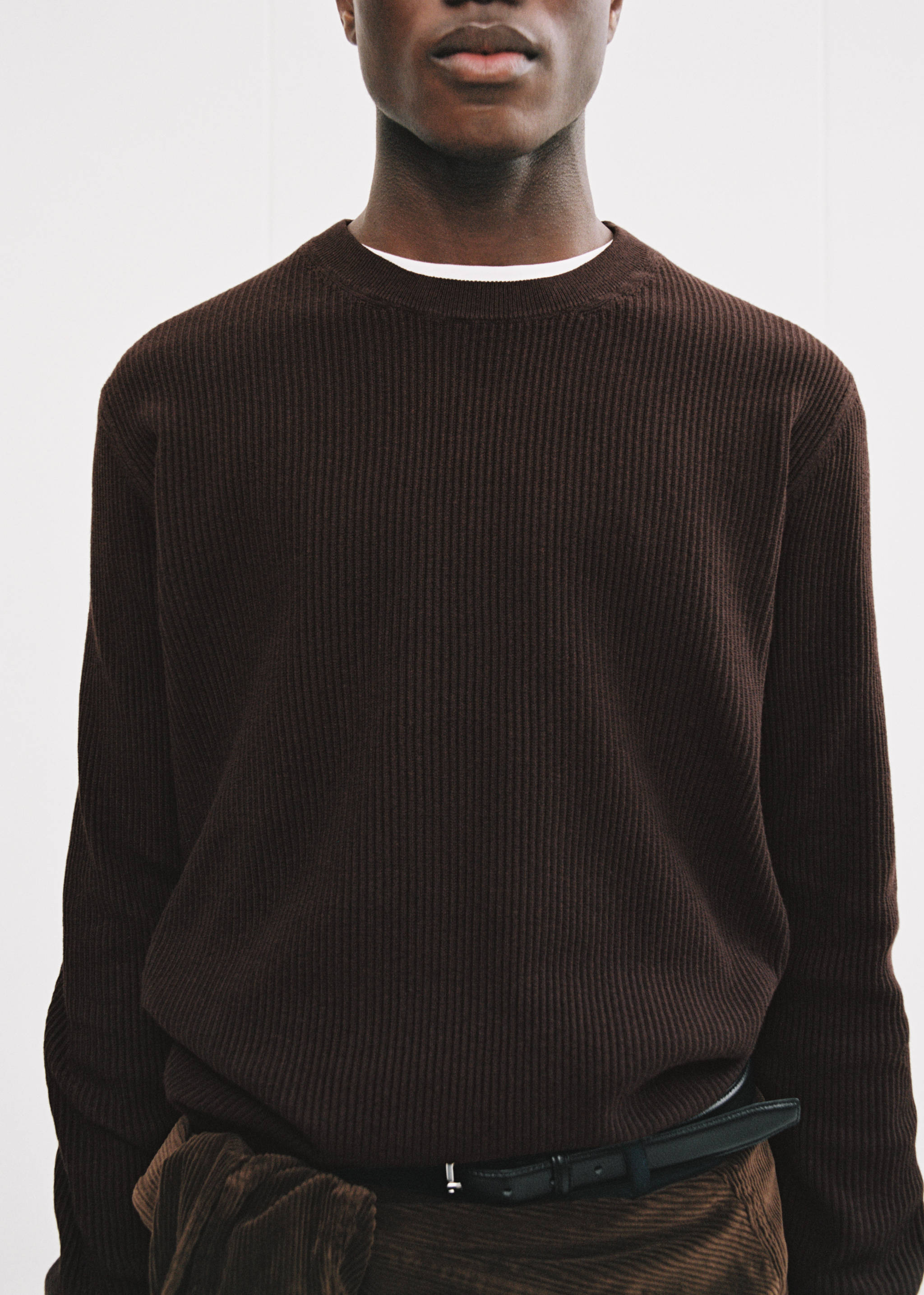 Ribbed cotton knitted sweater - Details of the article 3