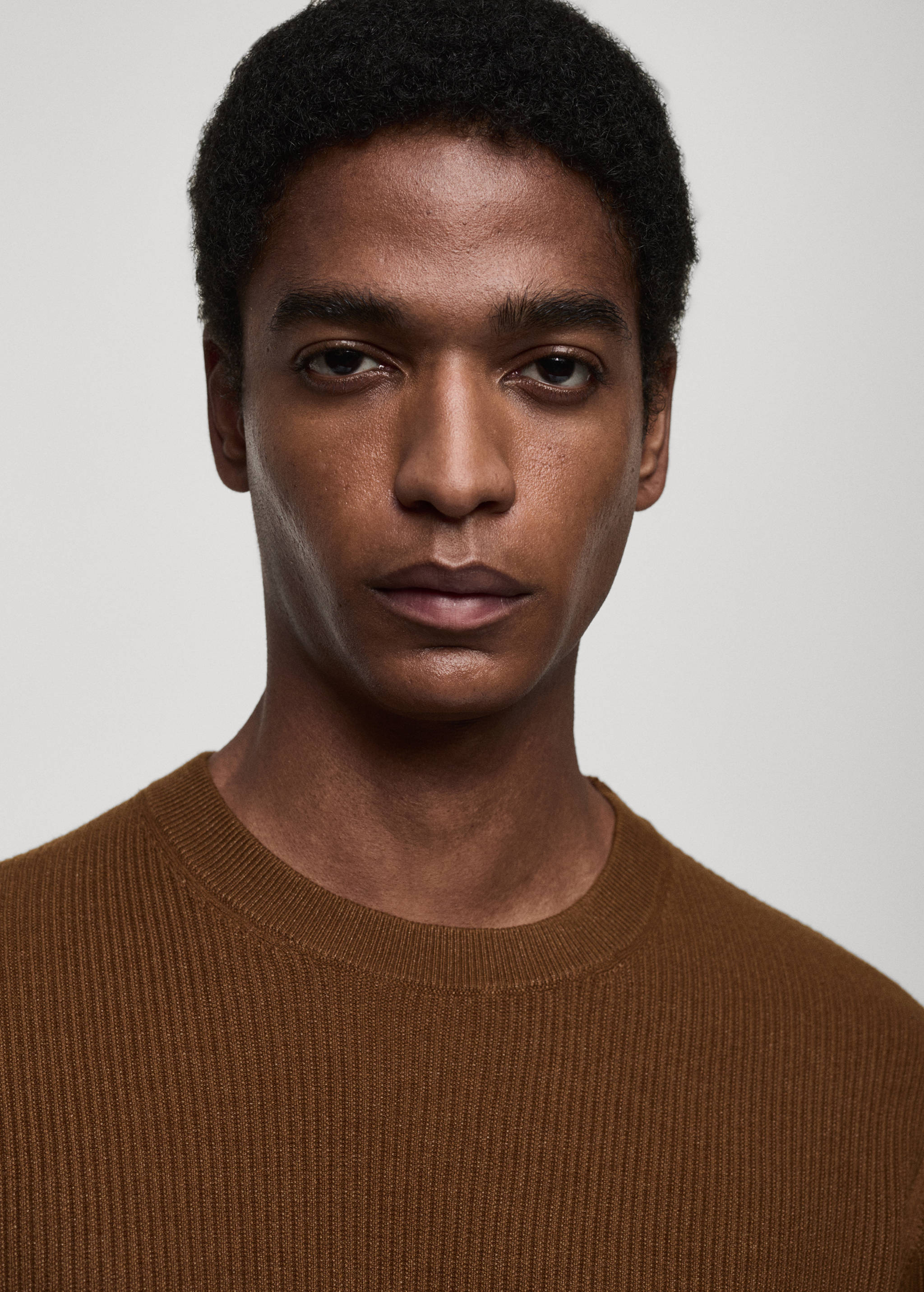 Ribbed cotton knitted sweater - Details of the article 1