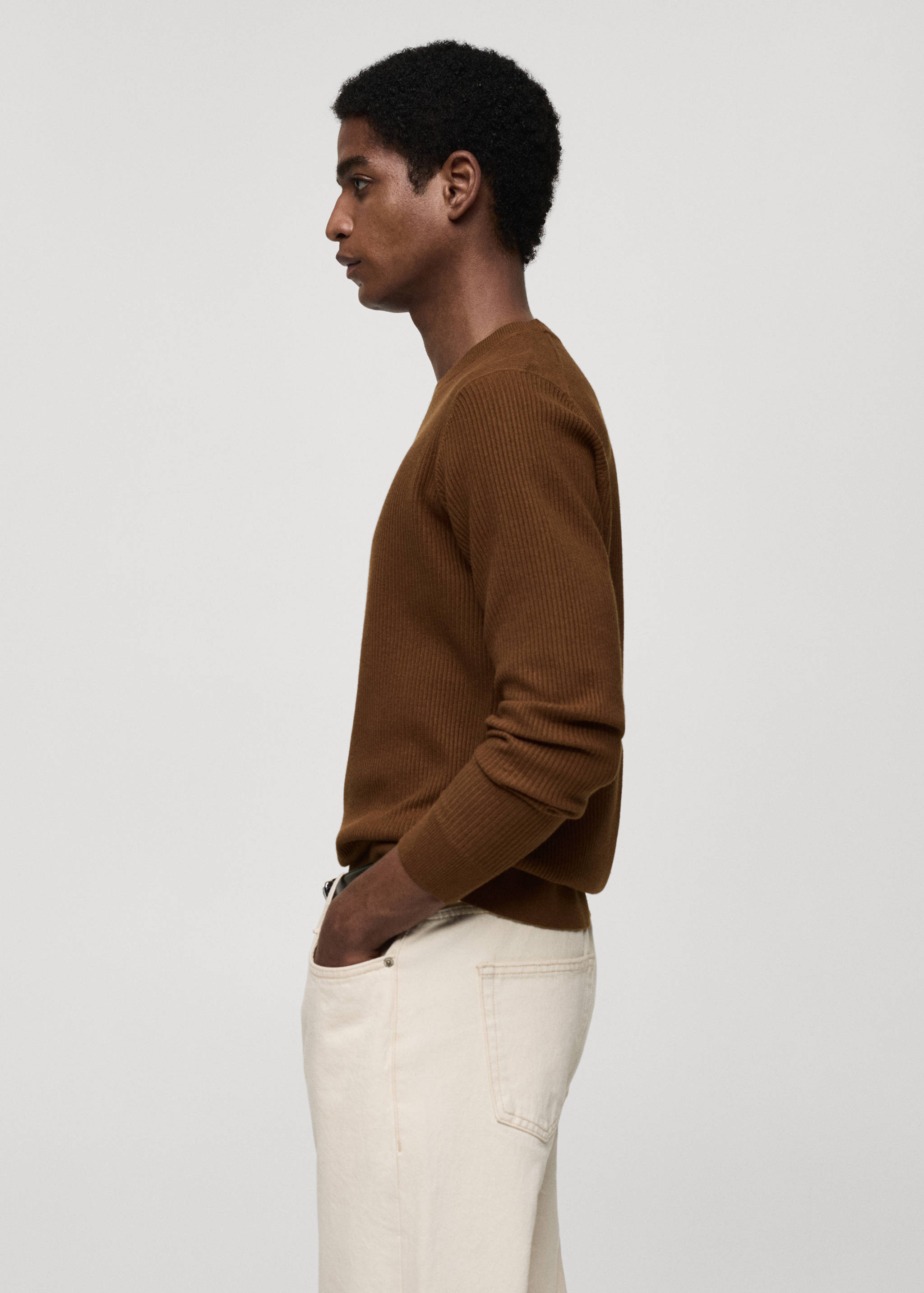 Ribbed cotton knitted sweater - Details of the article 2
