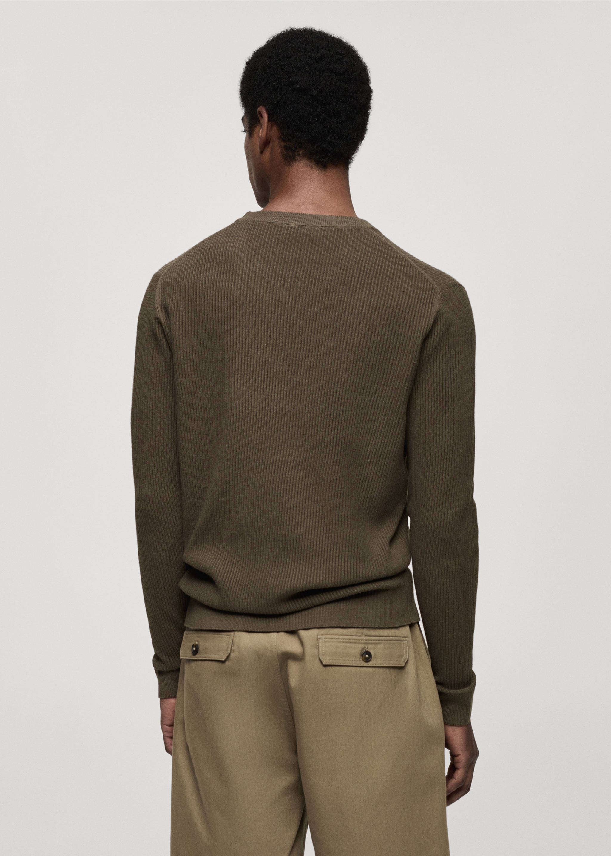 Ribbed cotton knitted sweater - Reverse of the article