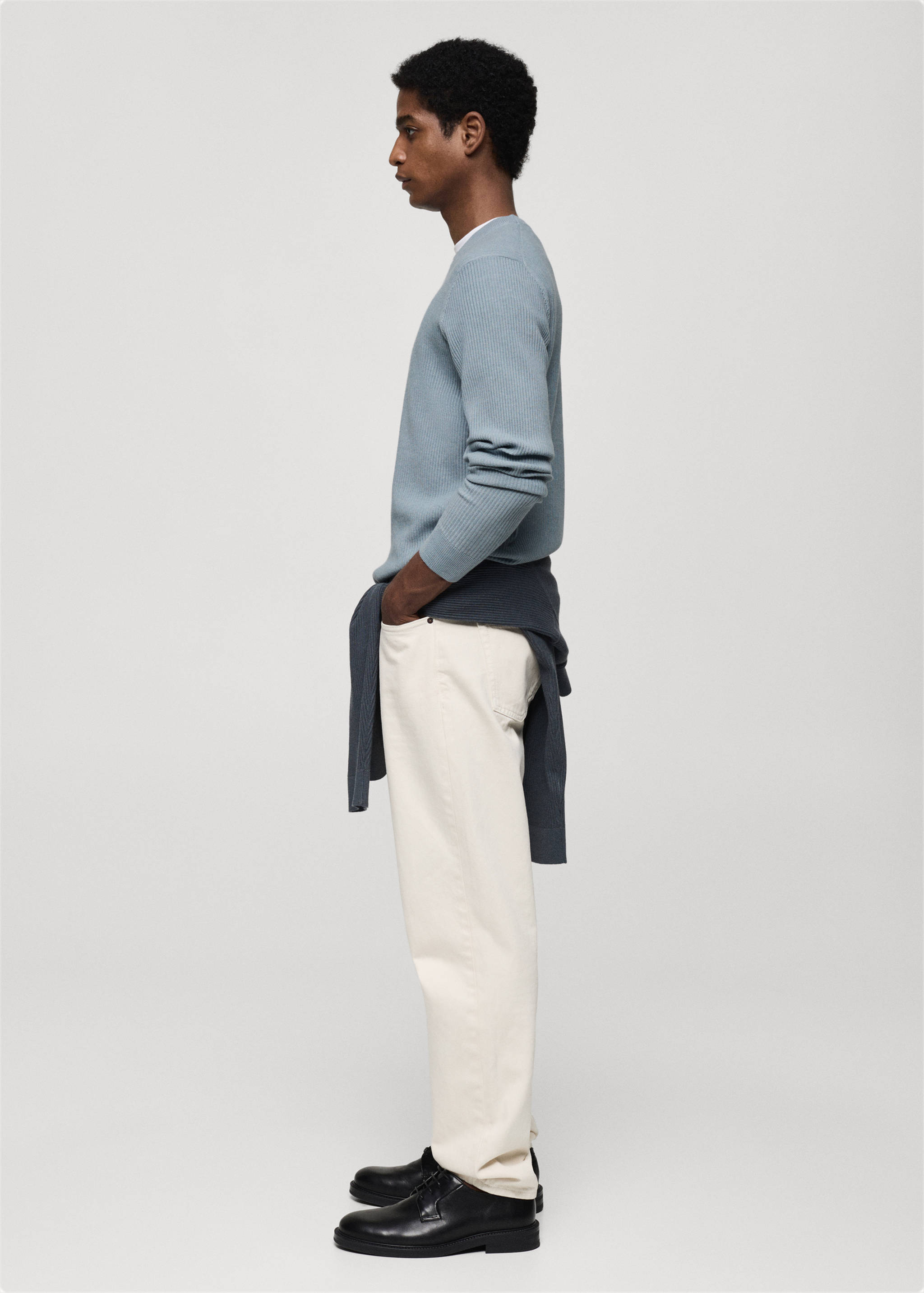 Ribbed cotton knitted sweater - Details of the article 2