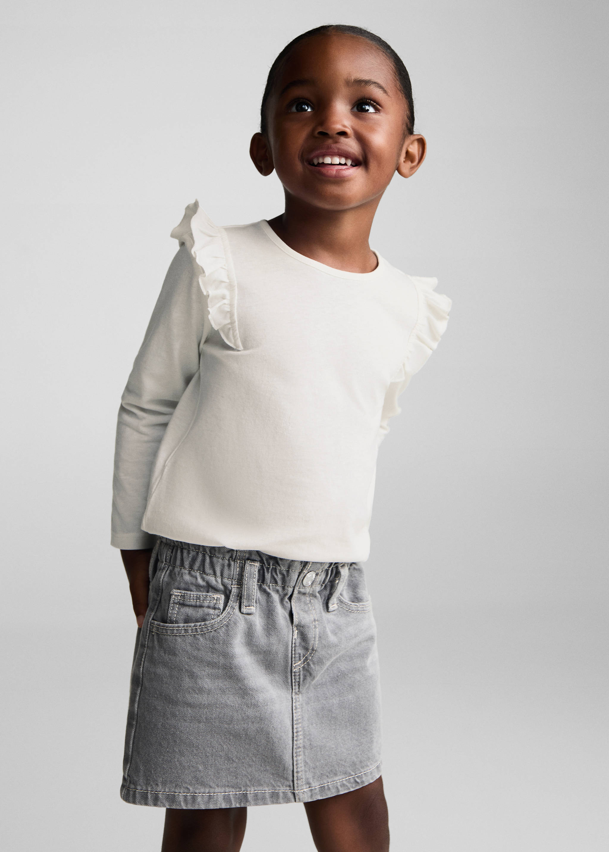 Long -sleeved t-shirt with ruffles - Medium plane
