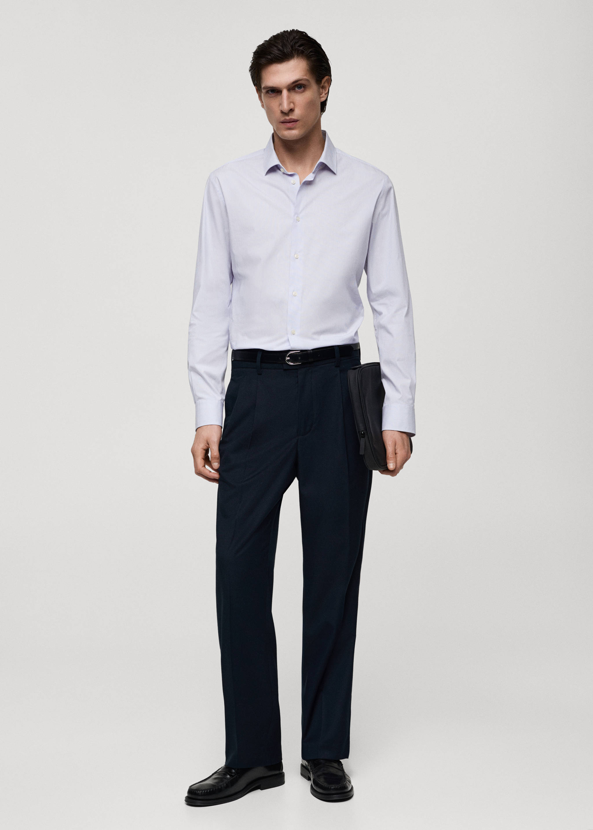 Chemise slim fit coton milleraies - Plan général