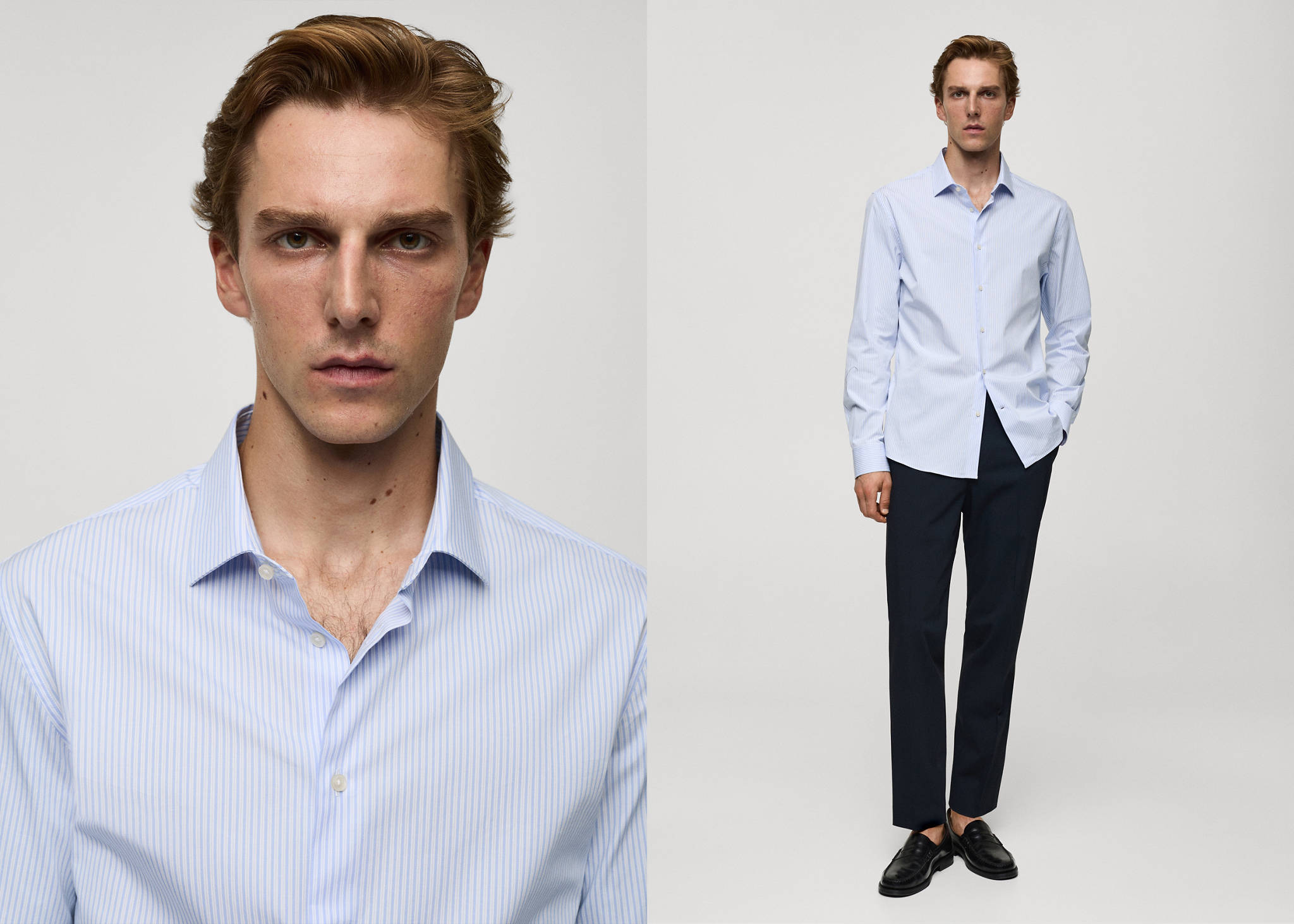 Chemise slim fit coton milleraies - Plan panoramique