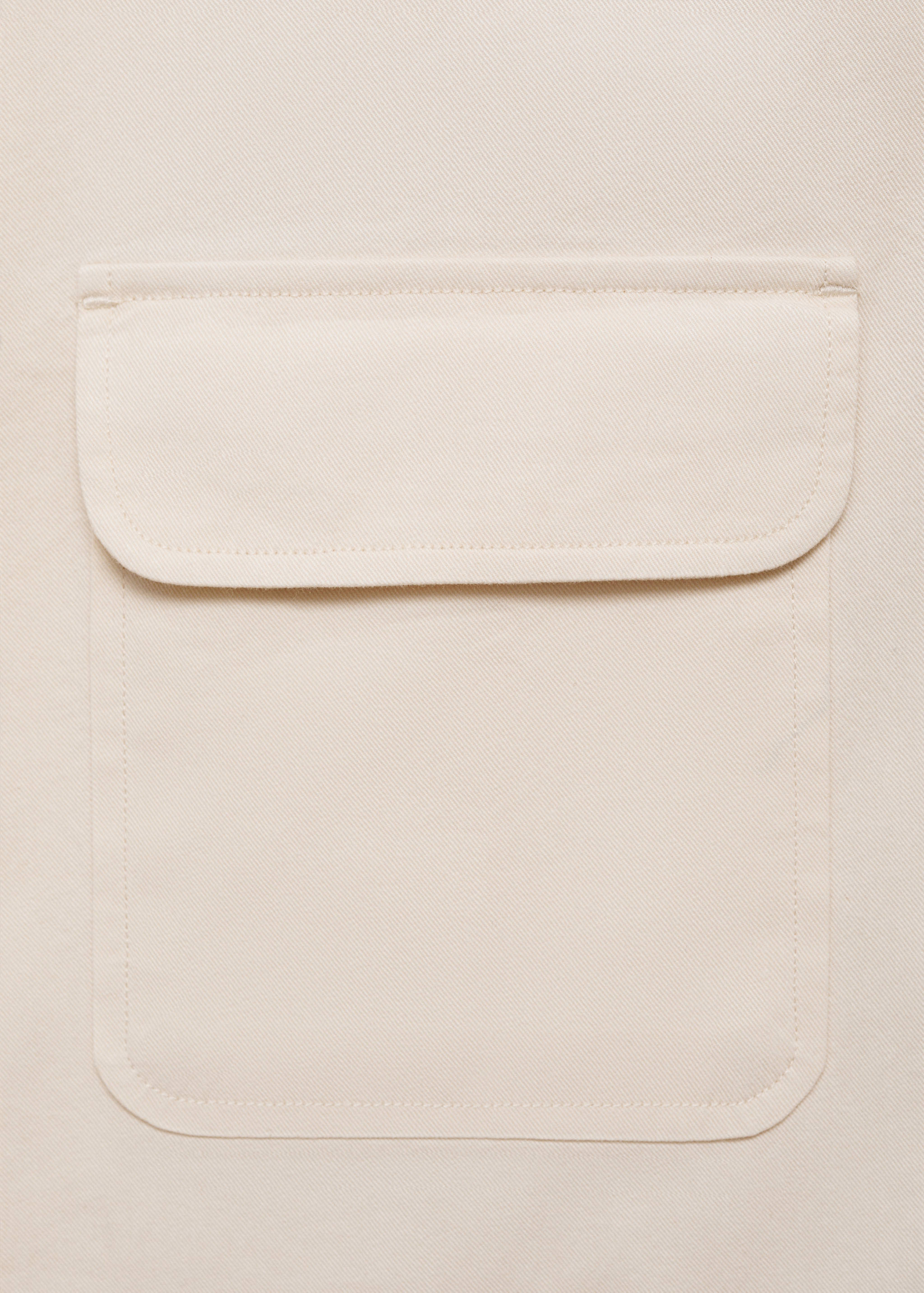 斜纹棉质口袋外套衬衫 - null