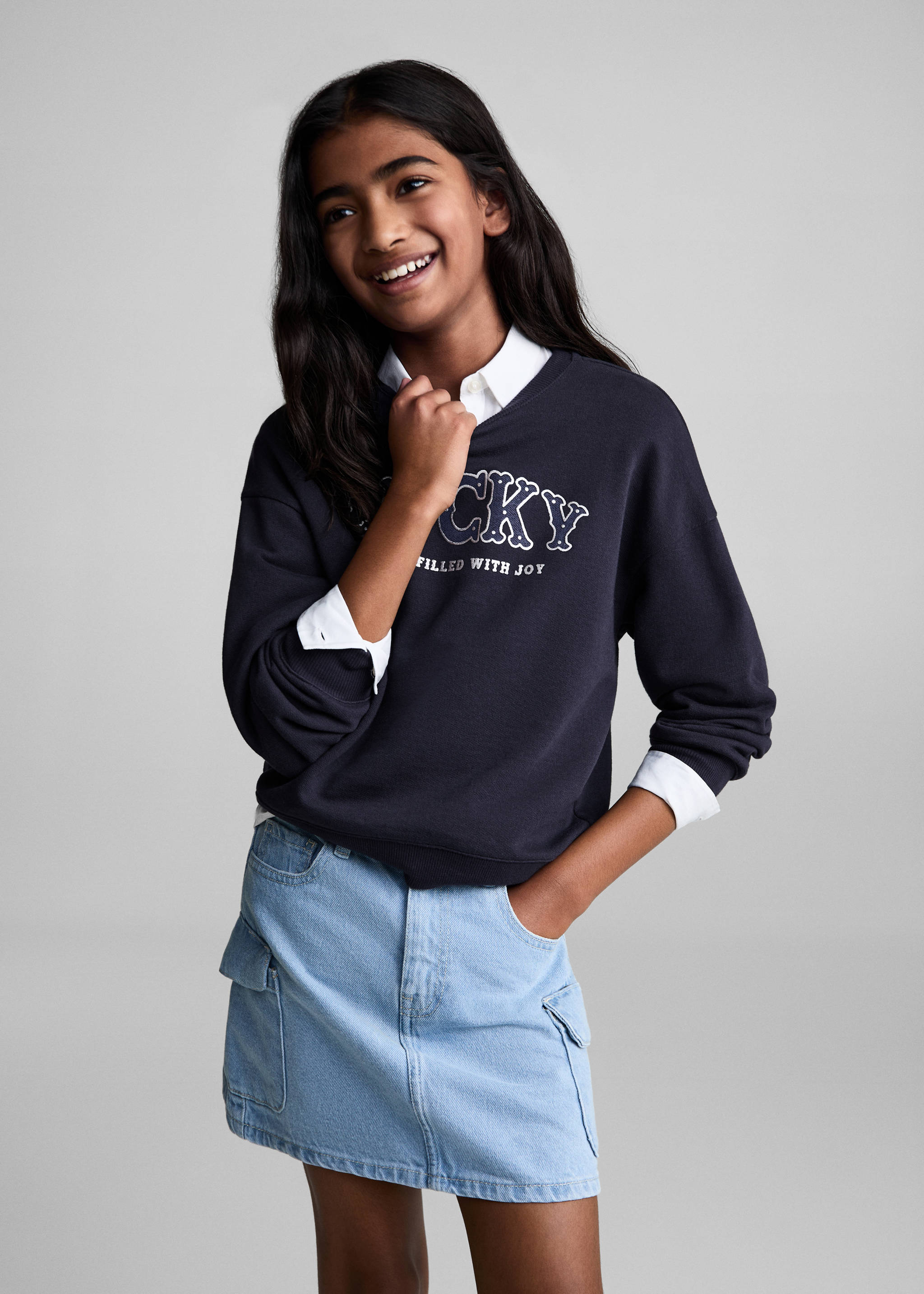 Texture details print sweatshirt - Medium plane
