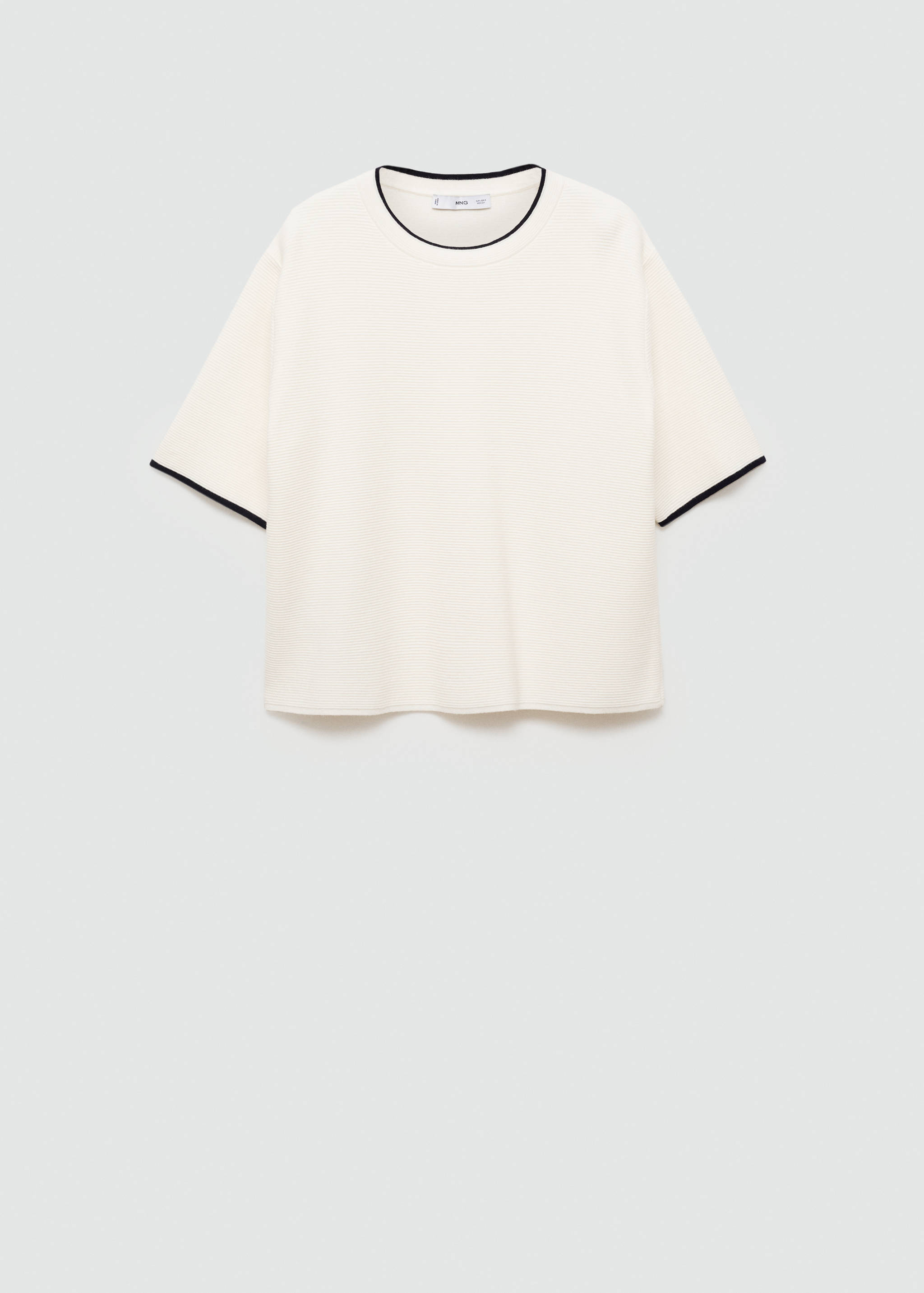 Short-sleeved sweater with contrasting trims - Article without model