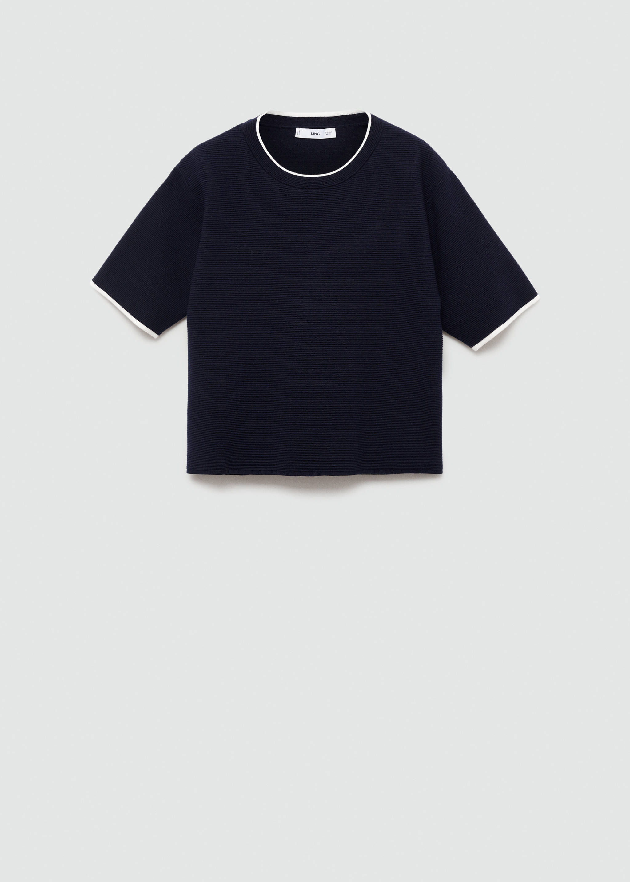 Short-sleeved sweater with contrasting trims - Article without model