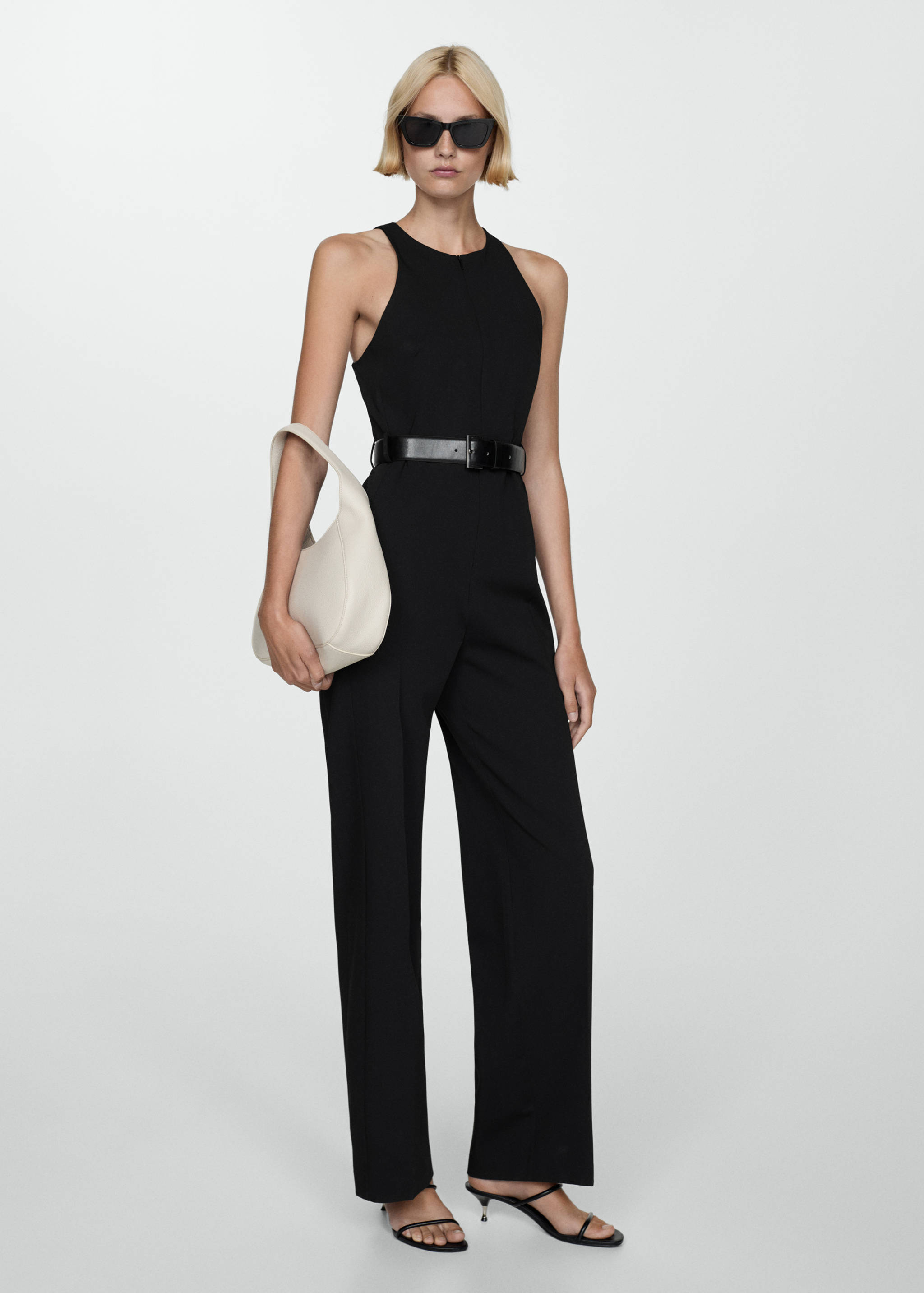 Jumpsuit with belt and zip - General plane