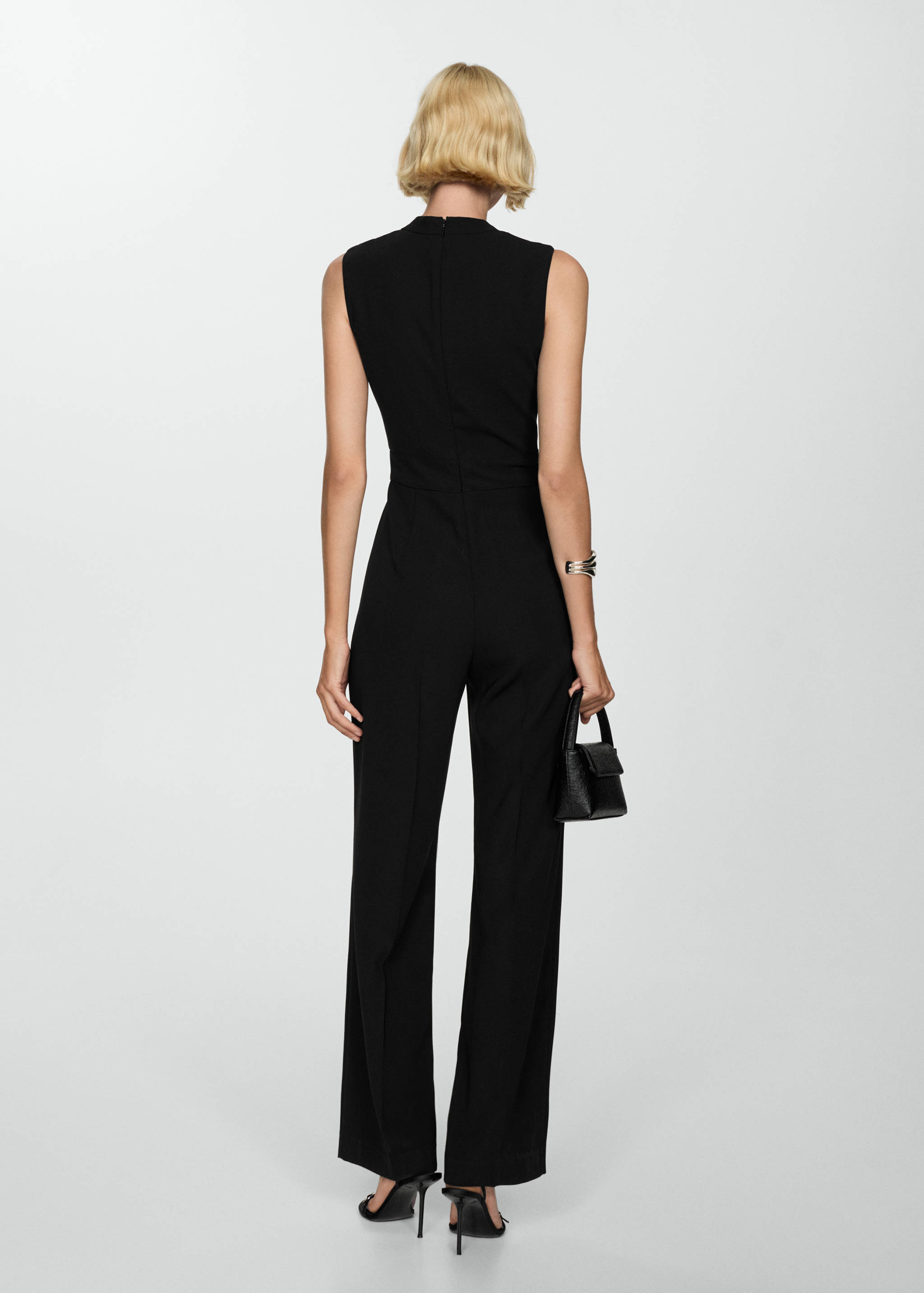 Long jumpsuit with crossover detail - Reverse of the article