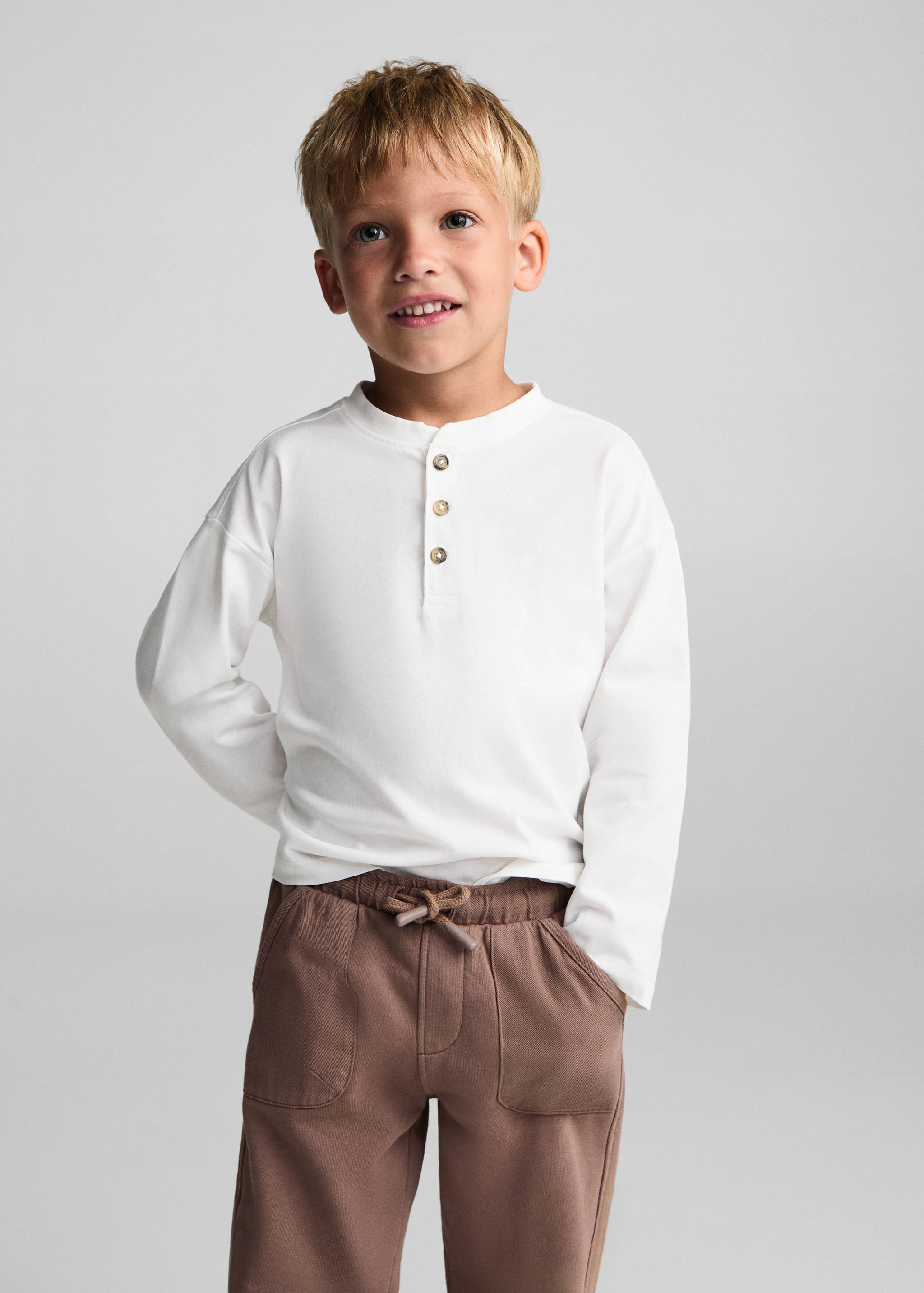 Cotton jogger-style trousers - Medium plane