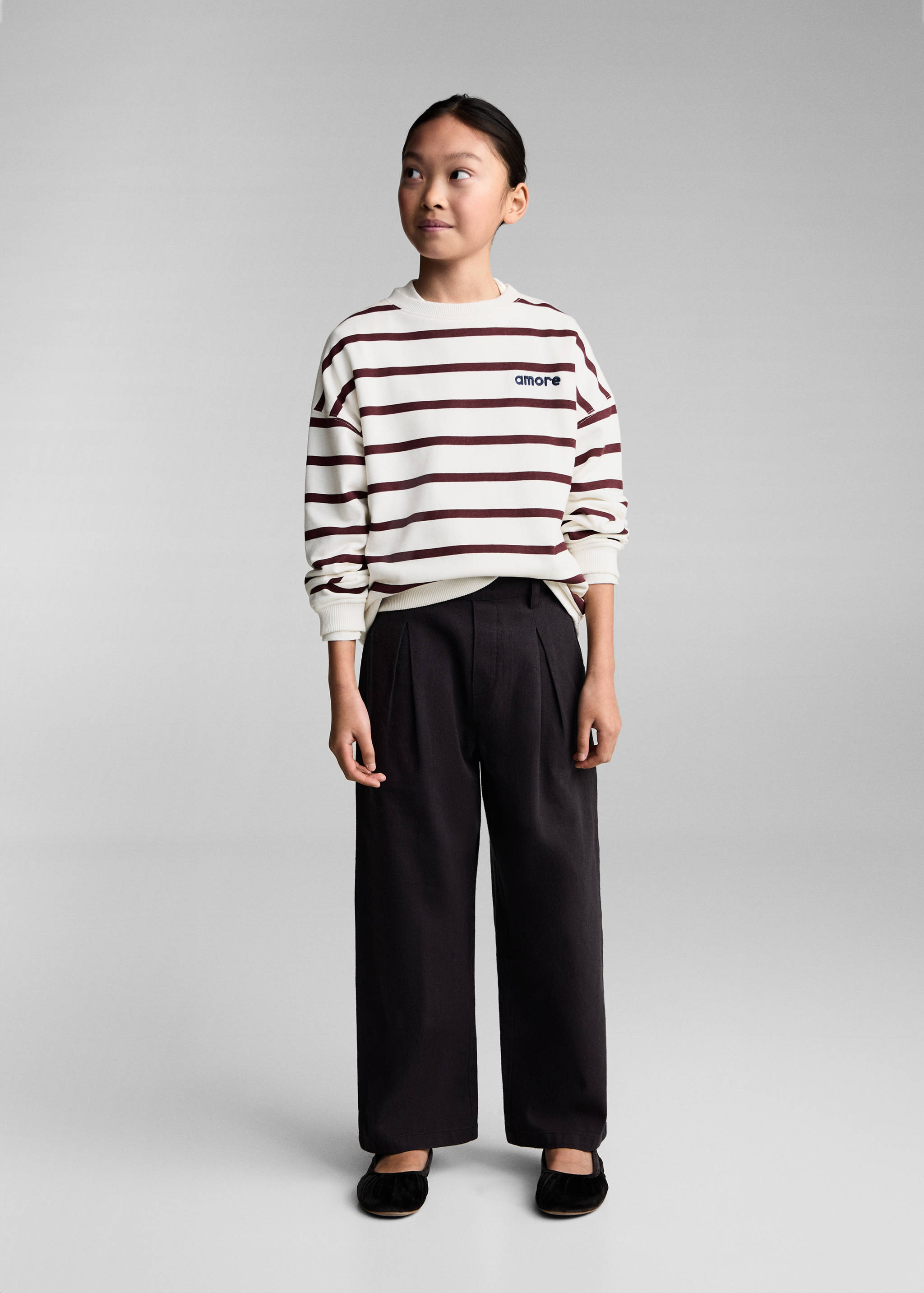 Embroidery striped sweatshirt - General plane