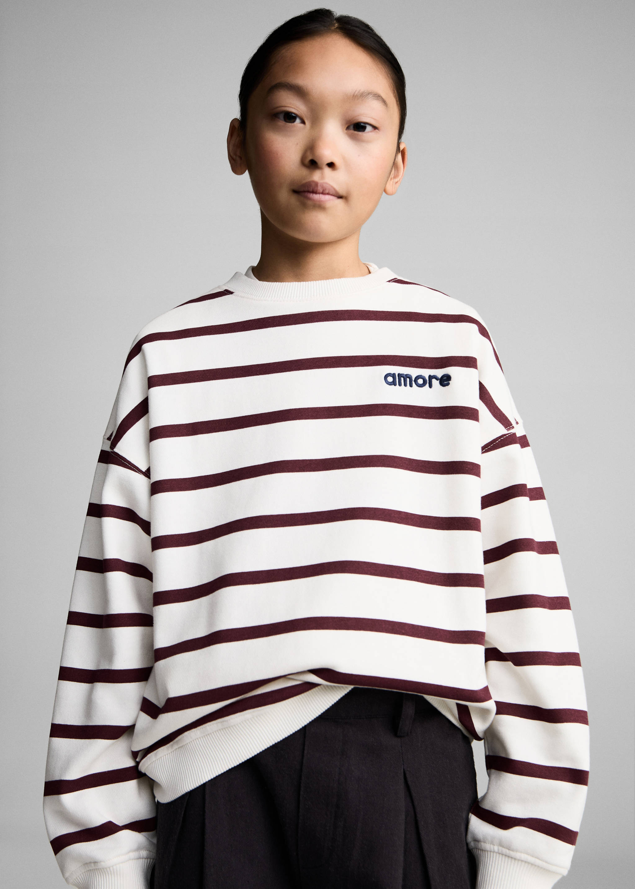 Embroidery striped sweatshirt - Medium plane