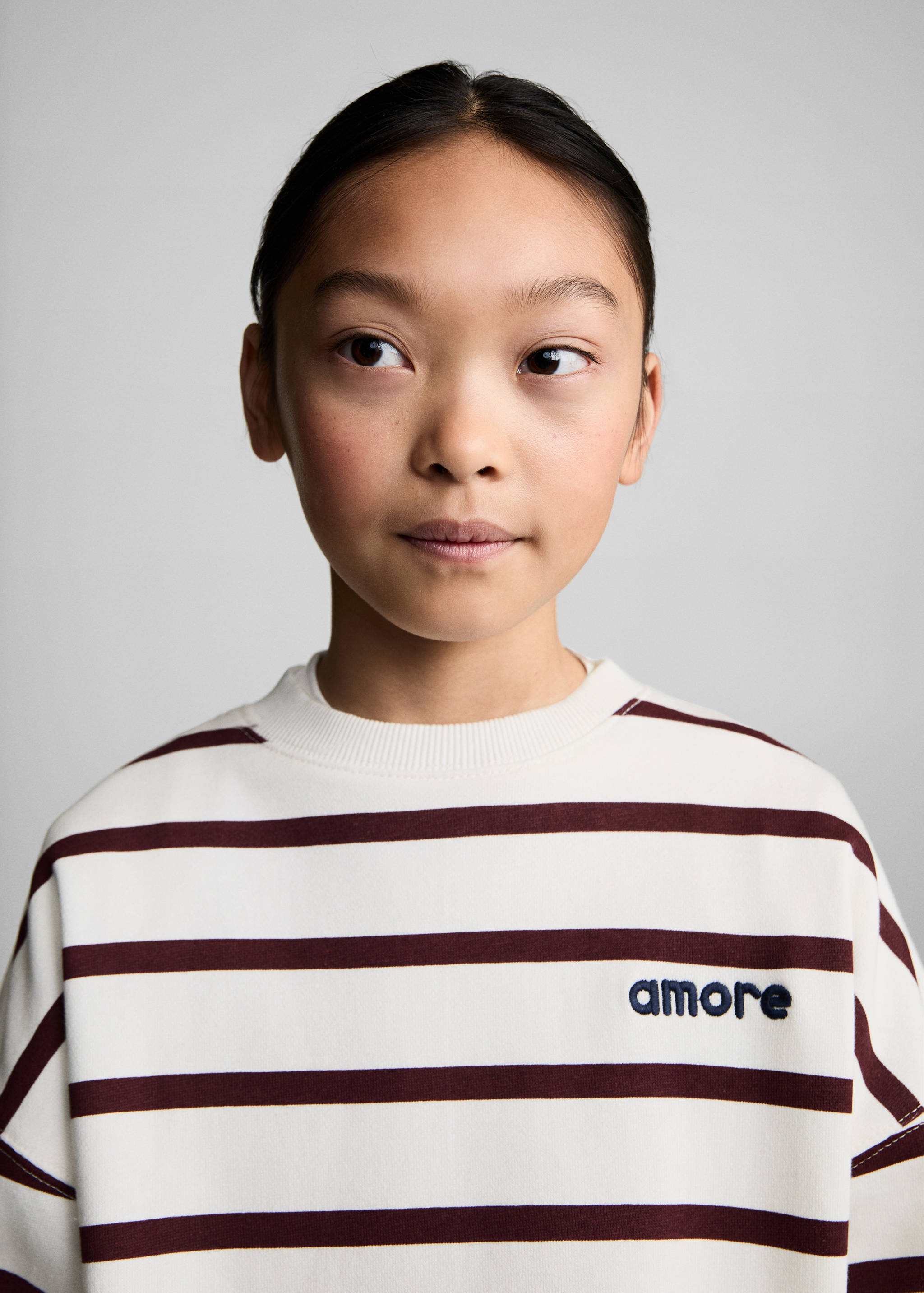 Embroidery striped sweatshirt - Details of the article 1