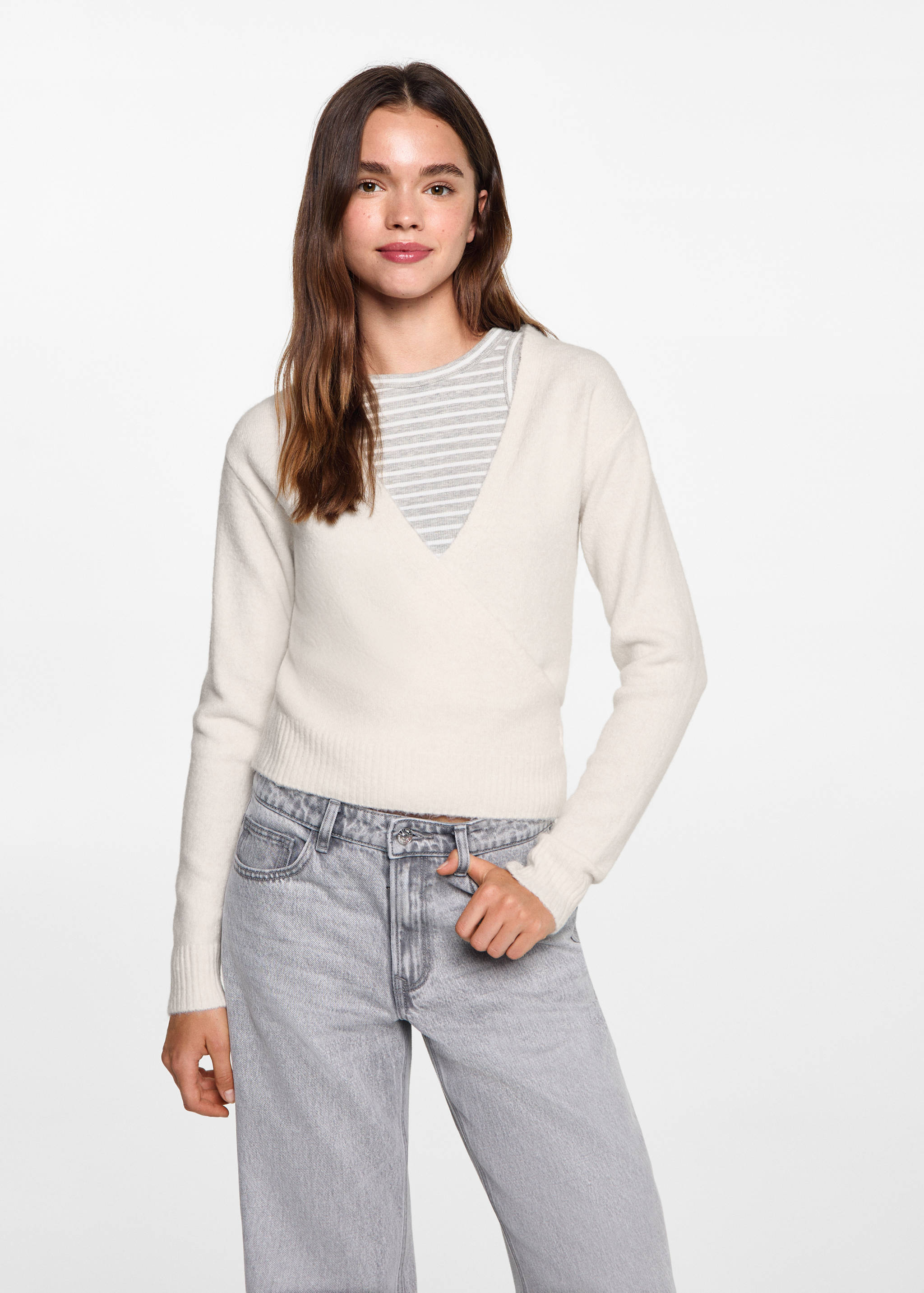 Cárdigan lazo cruzado - Plano medio