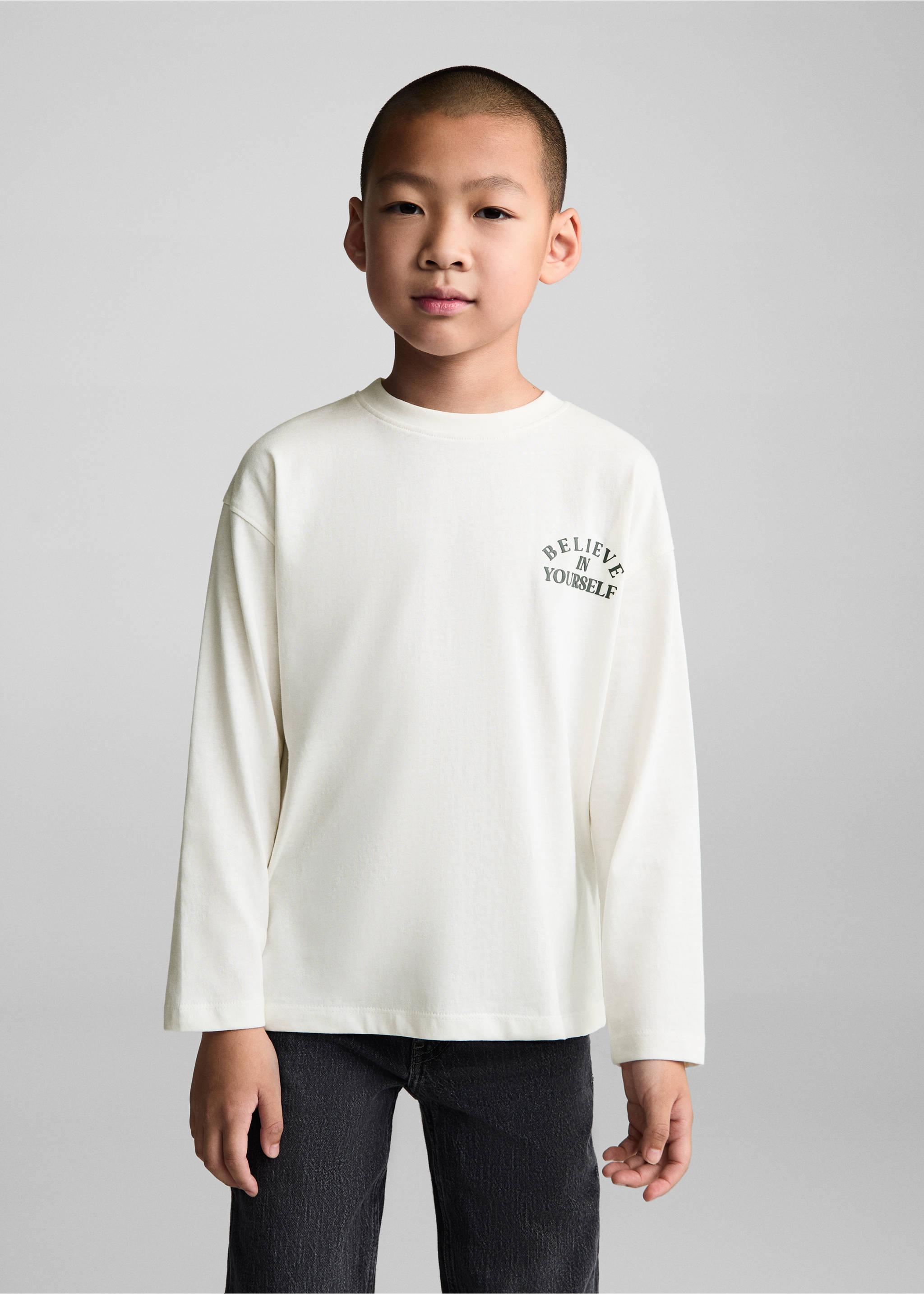 Printed long sleeve t-shirt - Medium plane, Off White. Ref: 77064783-00.