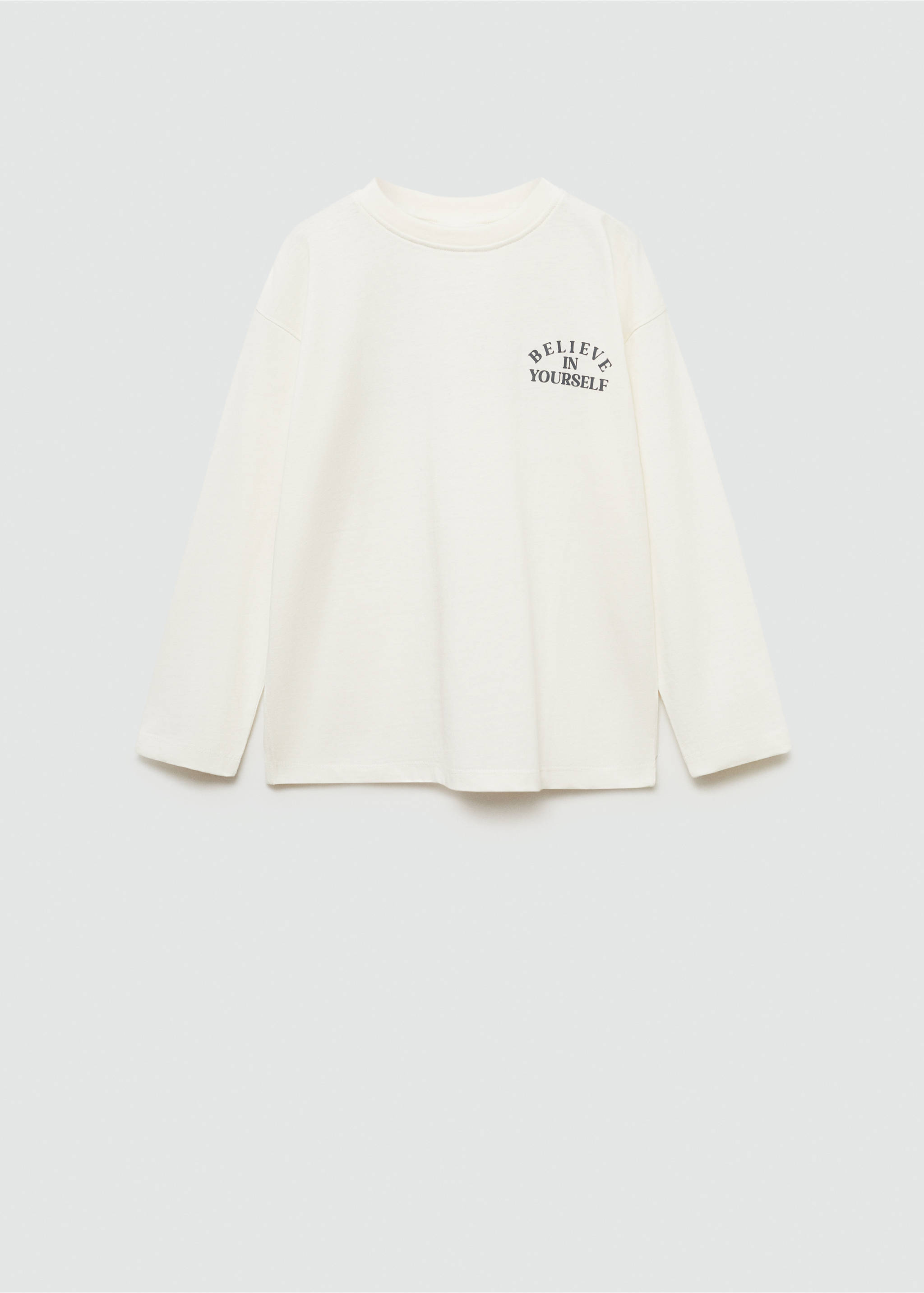 Printed long sleeve t-shirt - Article without model, Off White. Ref: 77064783-00.