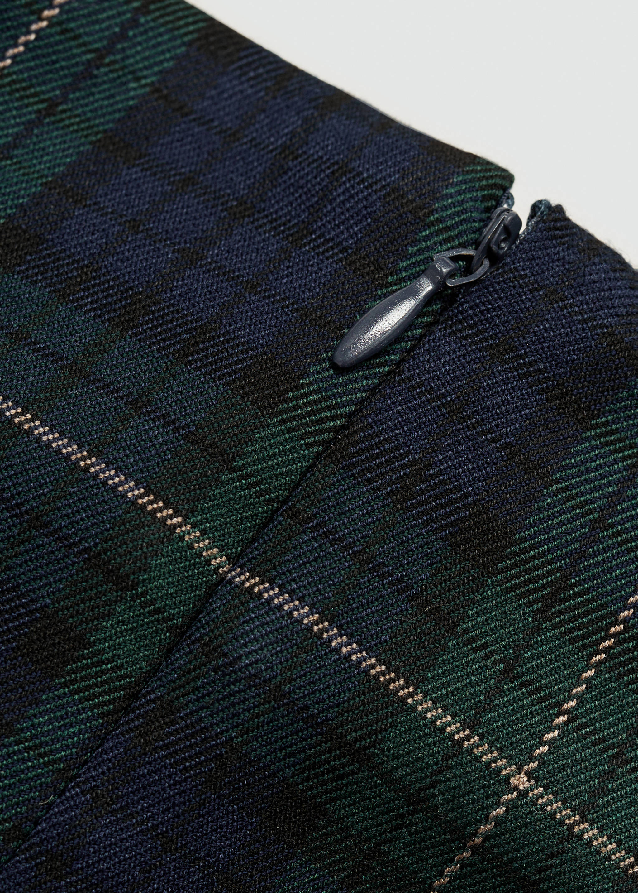 细条纹褶皱裙 - null