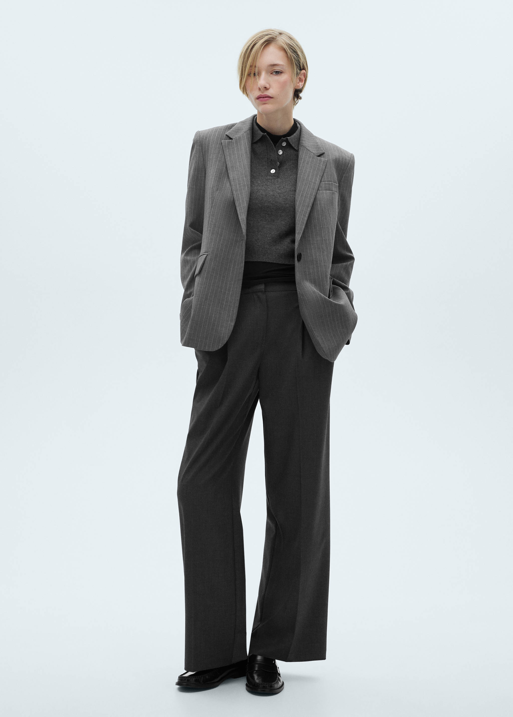 Wide leg pleated trousers - General plane