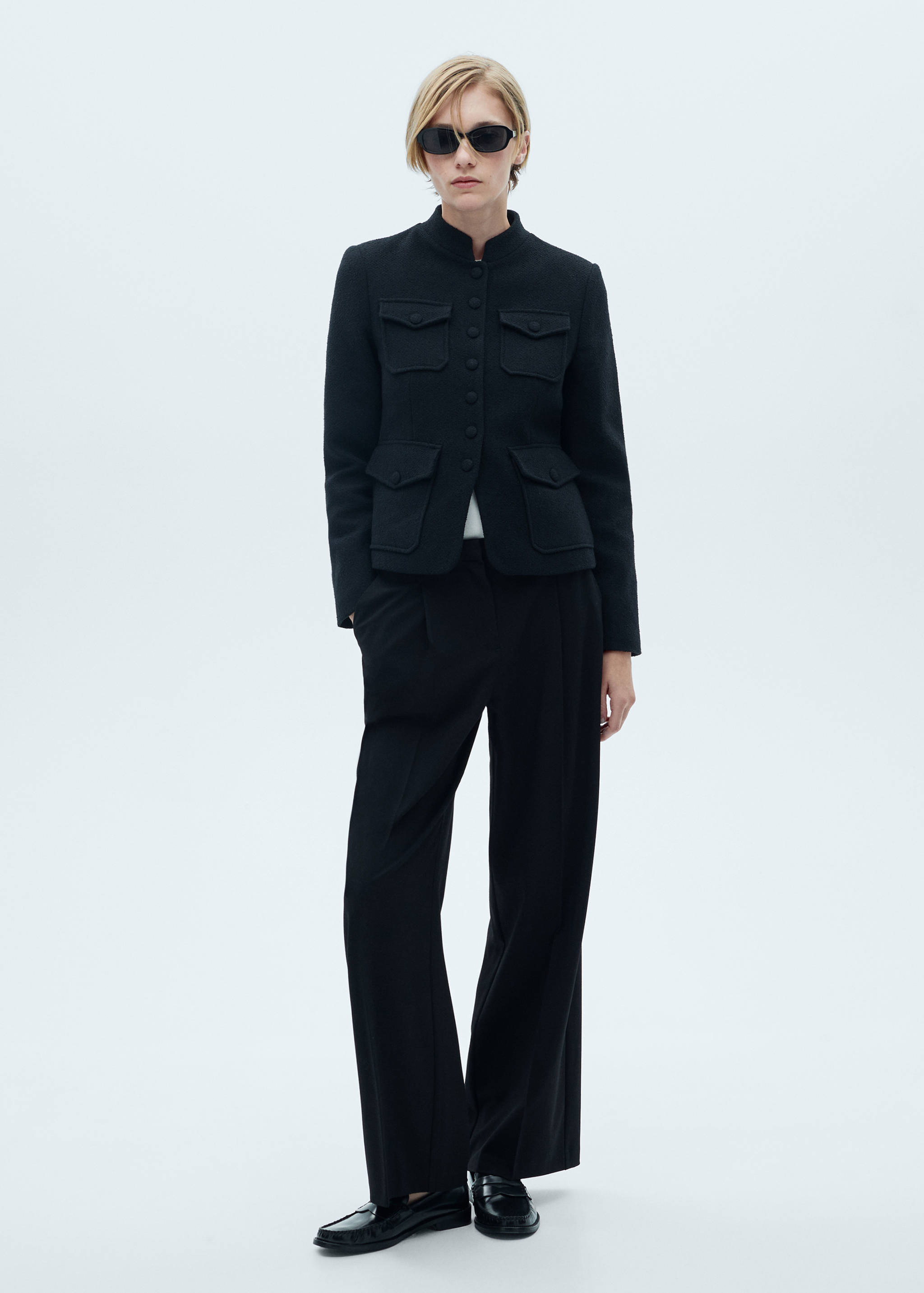 Wide leg pleated trousers - General plane