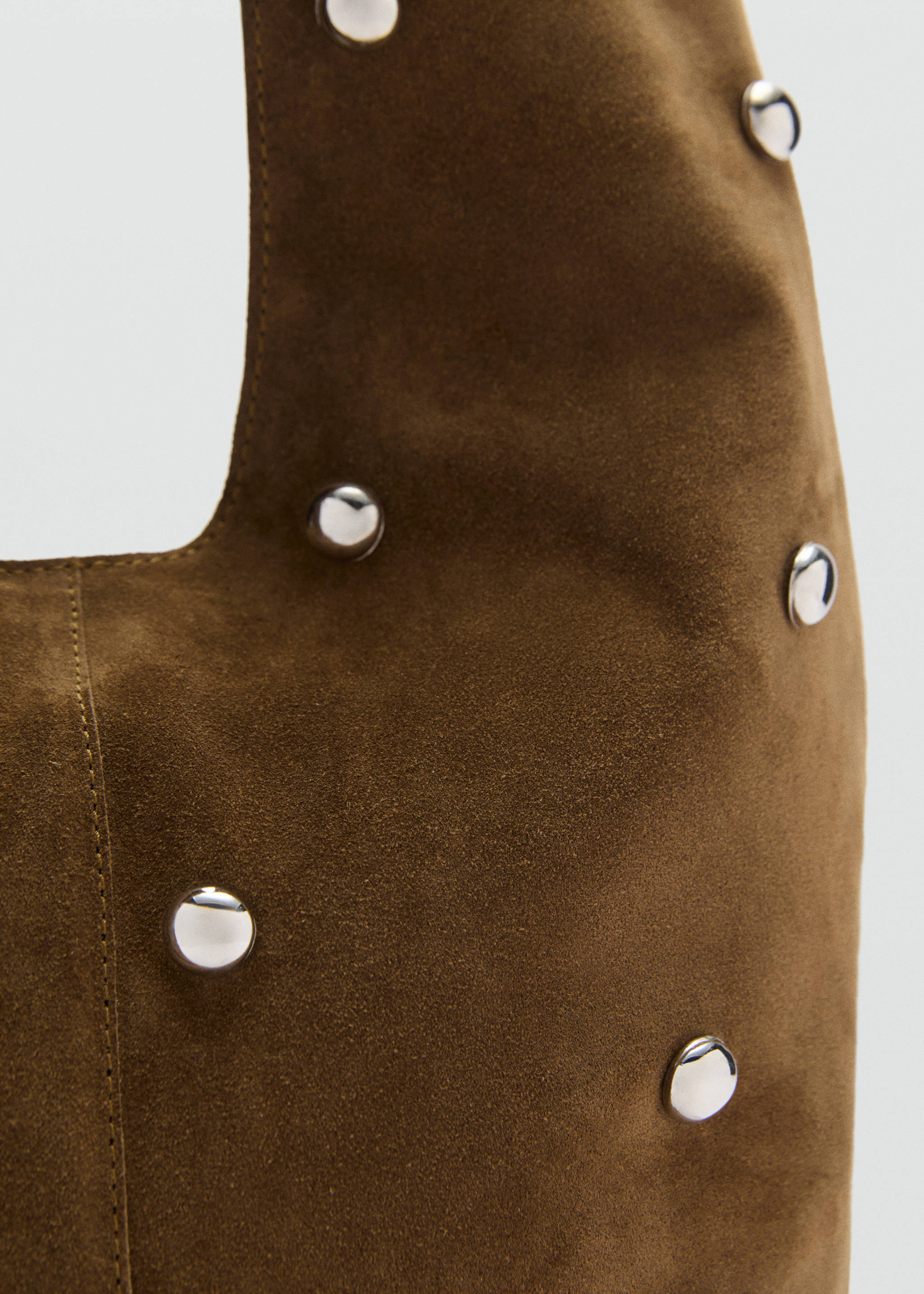 Suede leather studded handbag - Details of the article 1