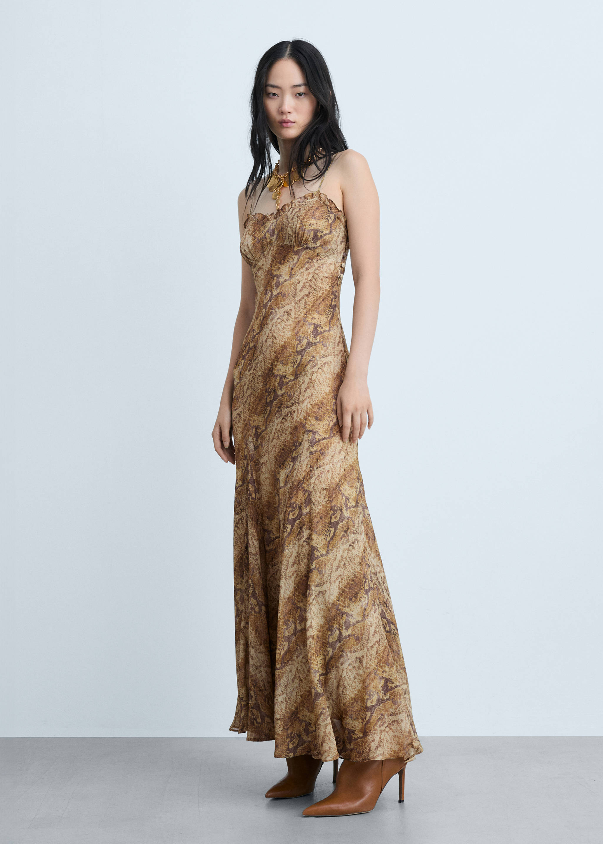Animal-print chiffon dress - General plane