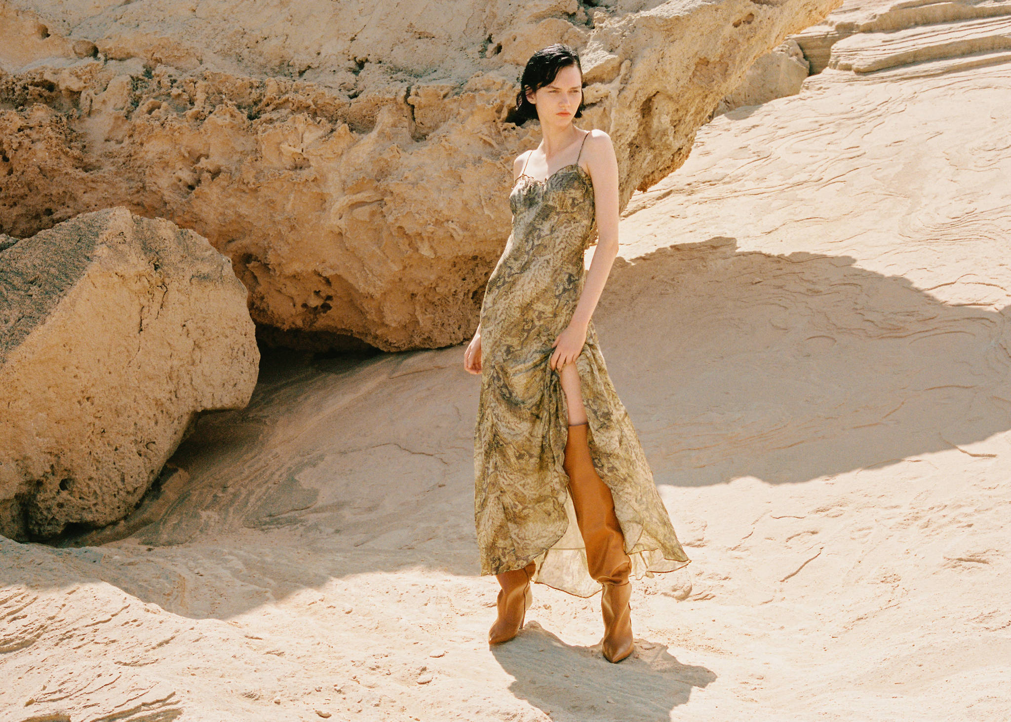 Animal-print chiffon dress - Panoramic plane