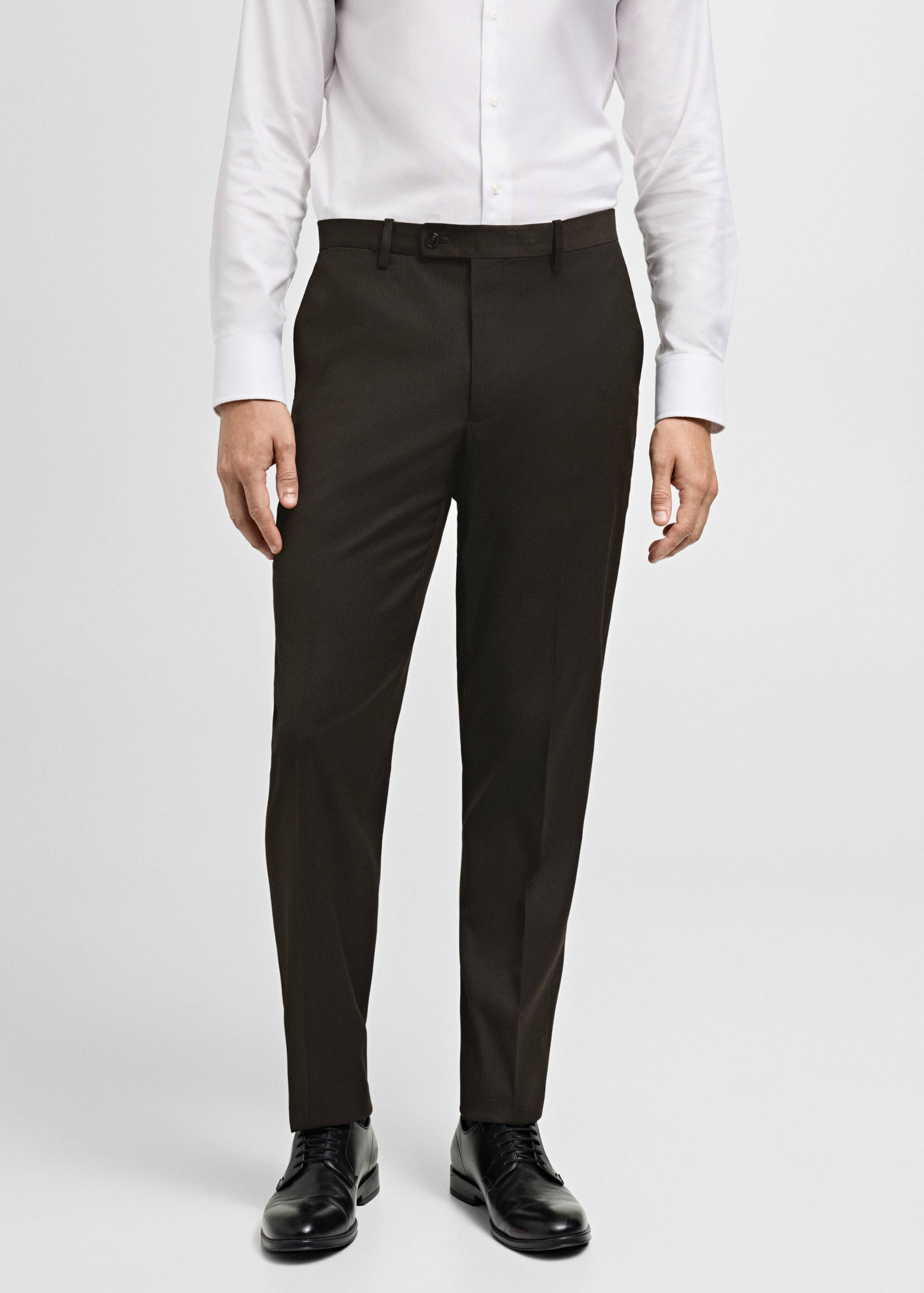 Pantalon costume slim-fit tissu comfort stretch - Plan moyen