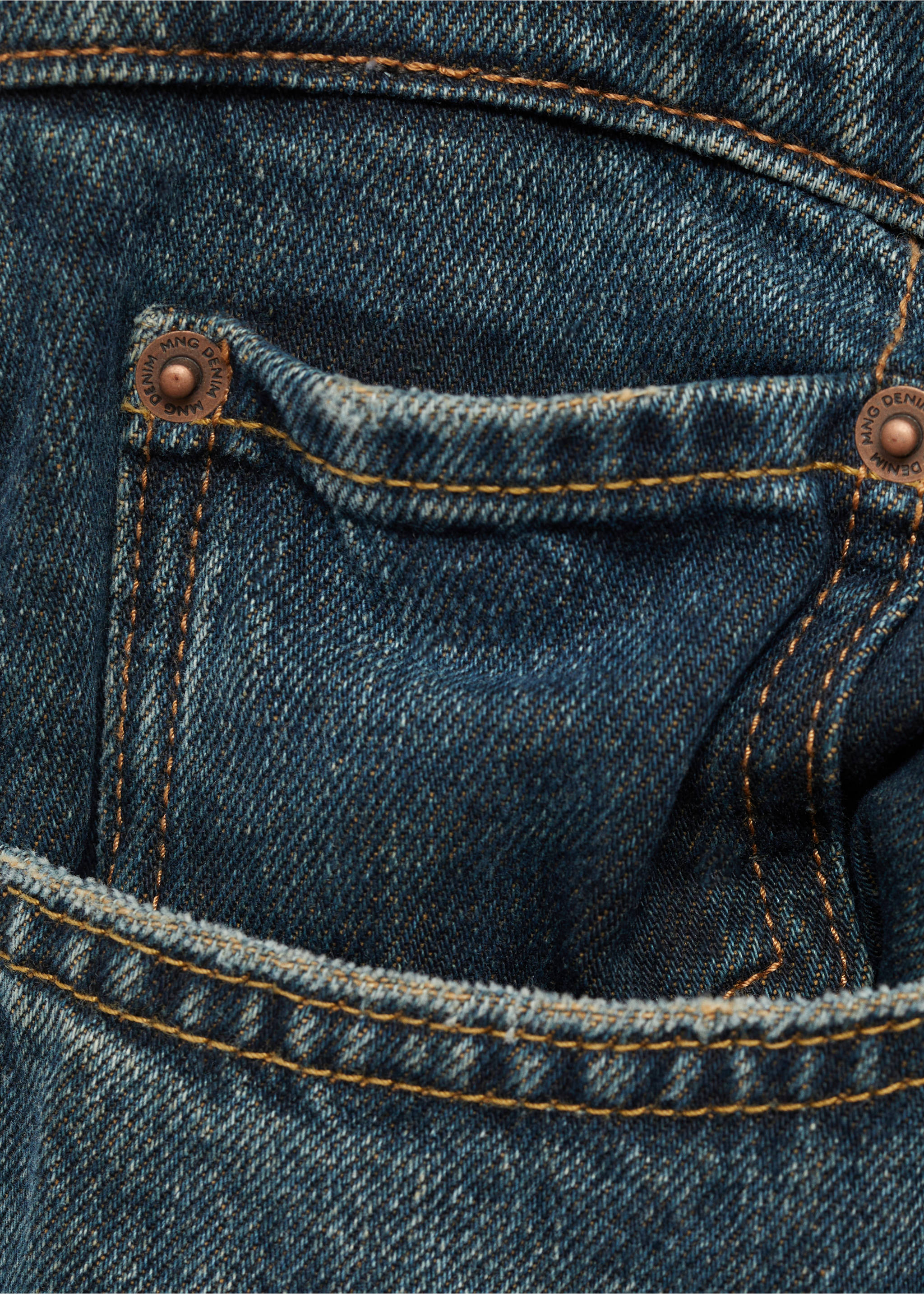 Jeans straight fit lavado oscuro desgastado - Detalle del artículo 0, Verde menta. Ref: 77065149-00.