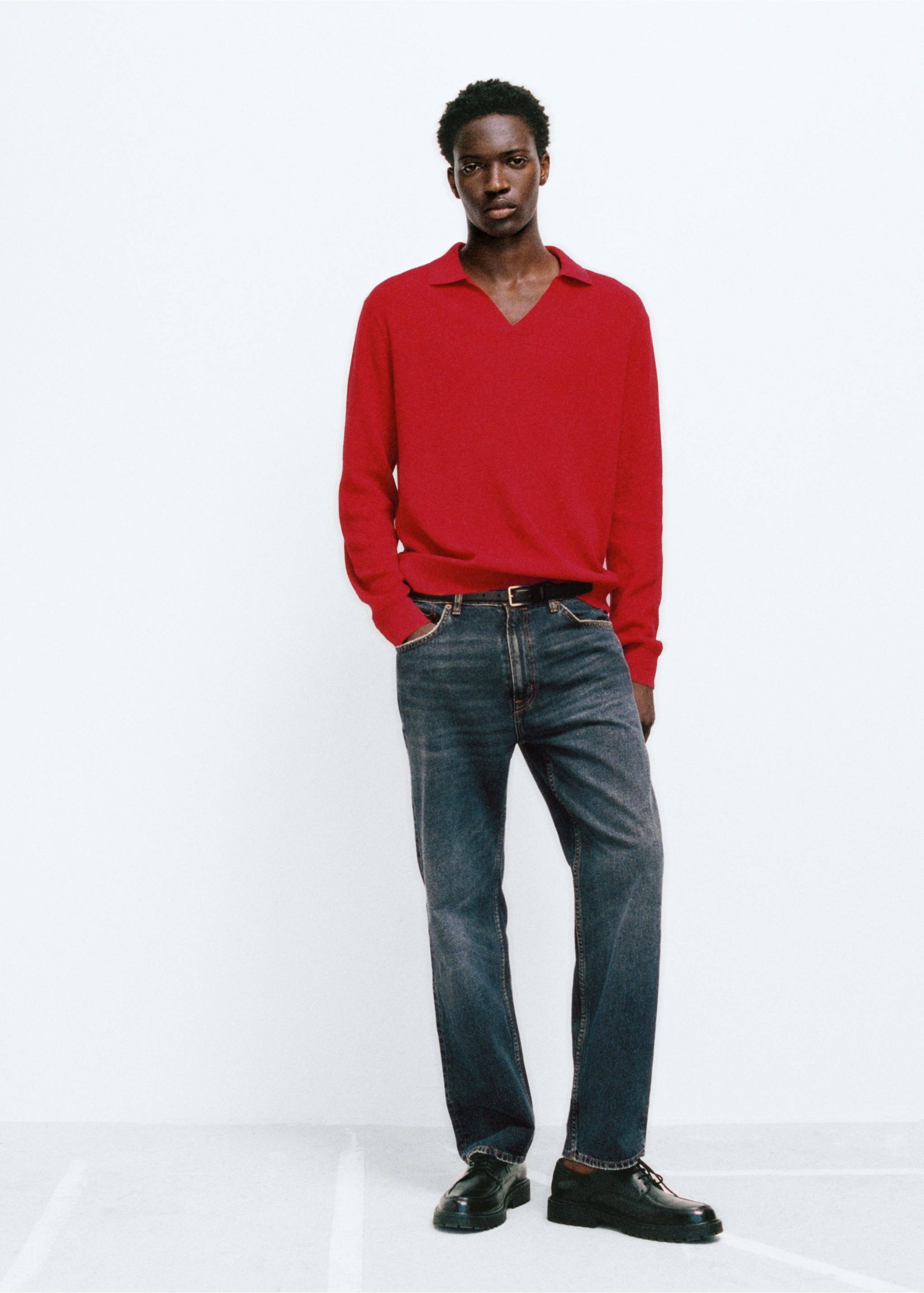 Jeans straight fit lavado oscuro desgastado - Detalle del artículo 5, Verde menta. Ref: 77065149-00.