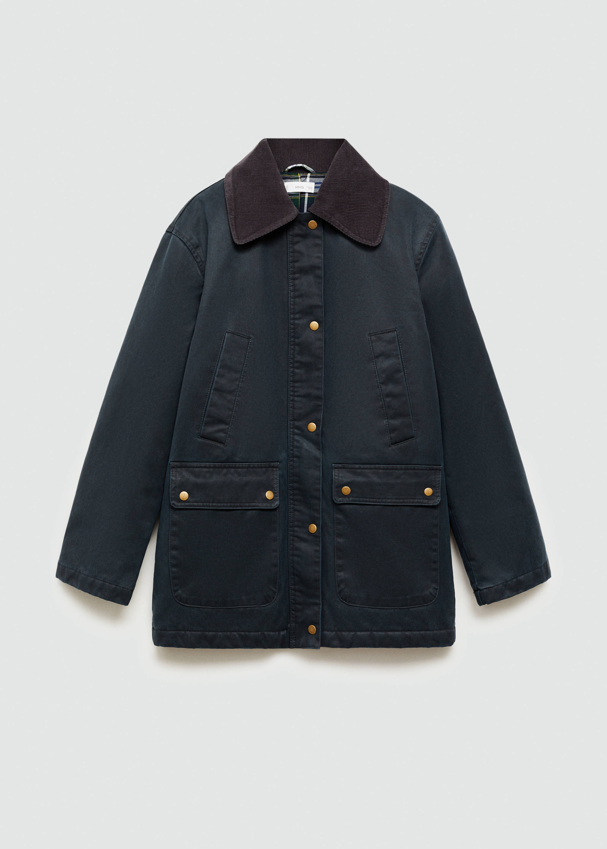 Long waxed-effect barn jacket - Article without model