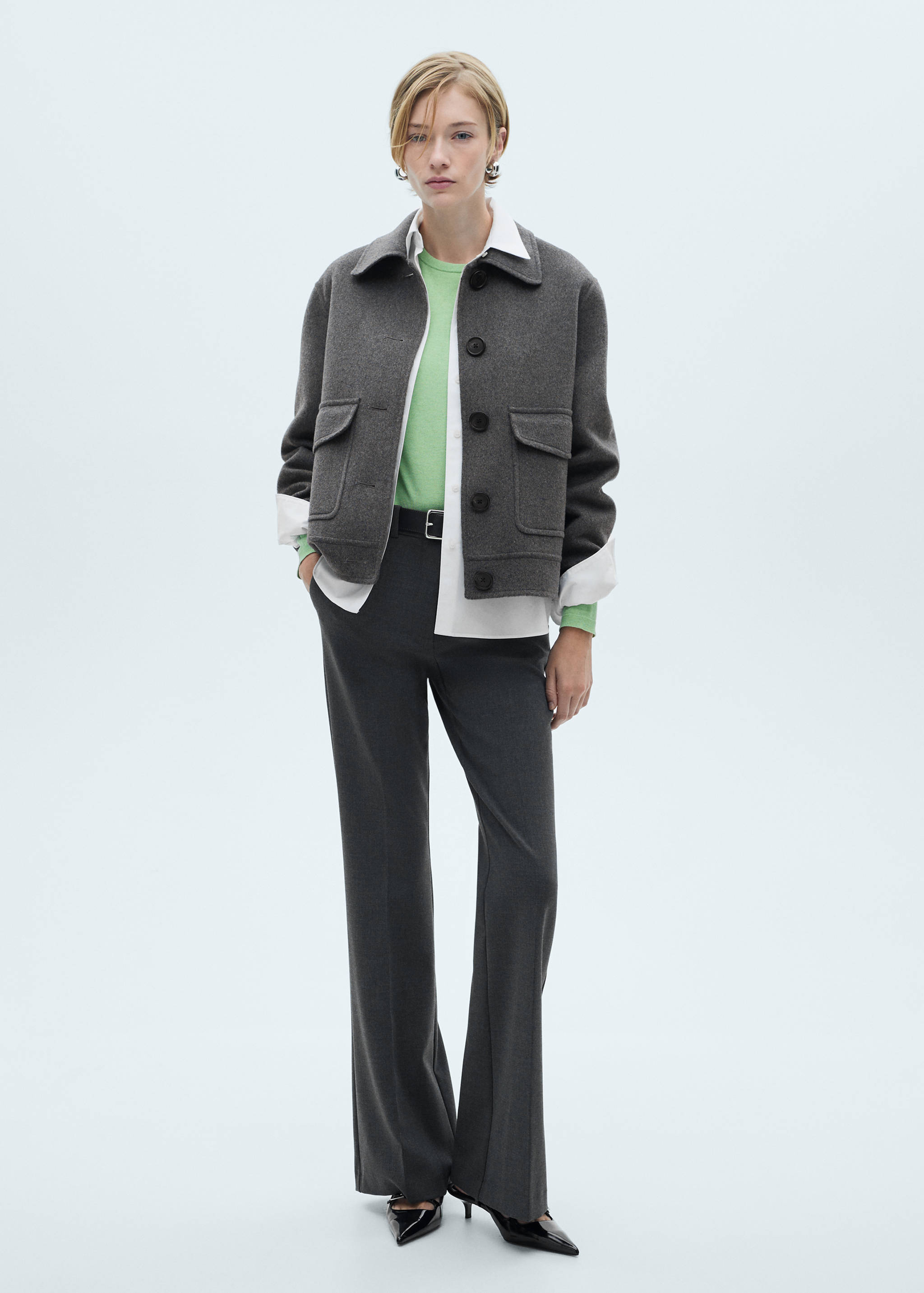 Wool jacket with pockets - General plane