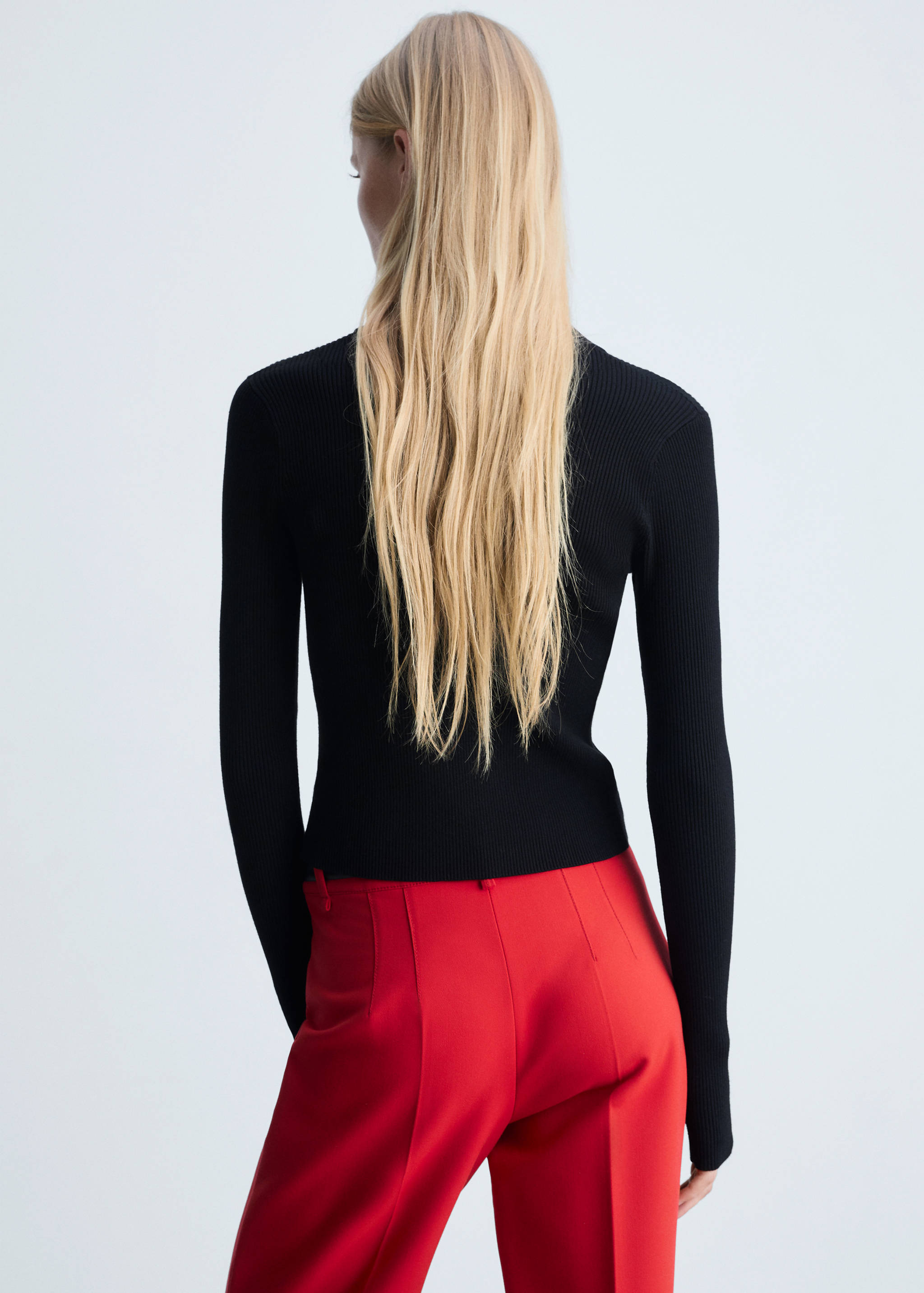 细线针织拉链夹克 - null