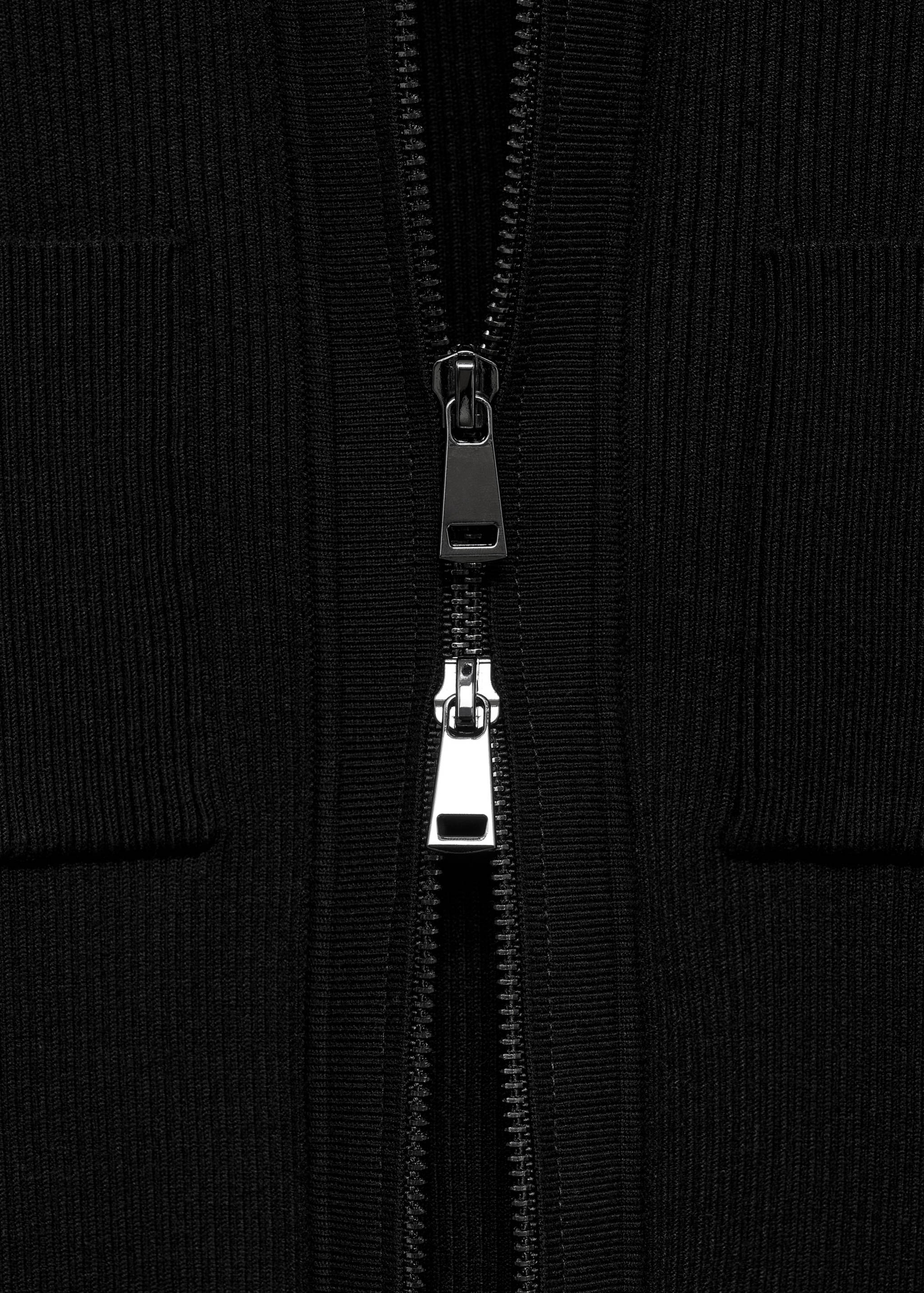 细线针织拉链夹克 - null