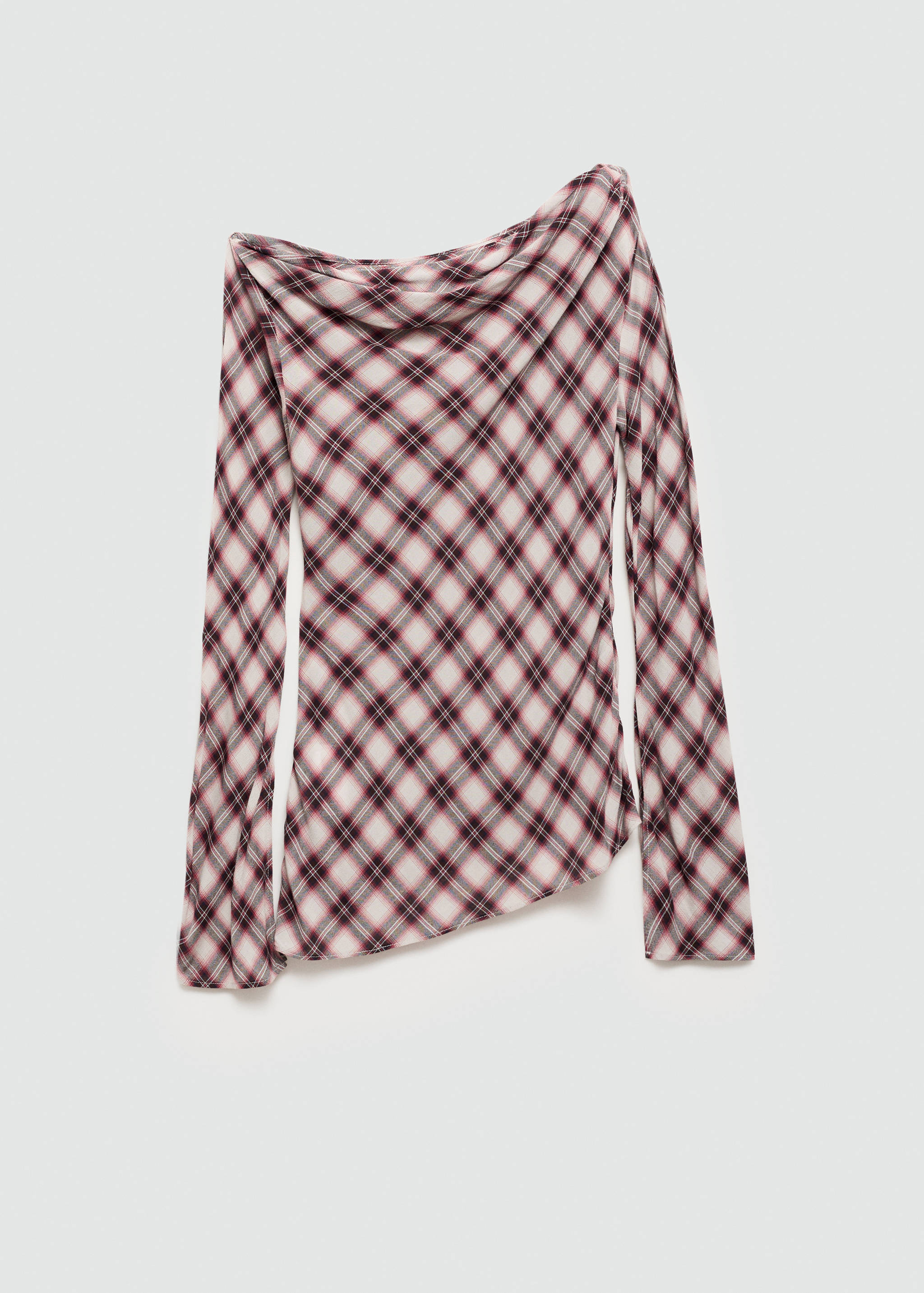 Asymmetric checked blouse - Article without model