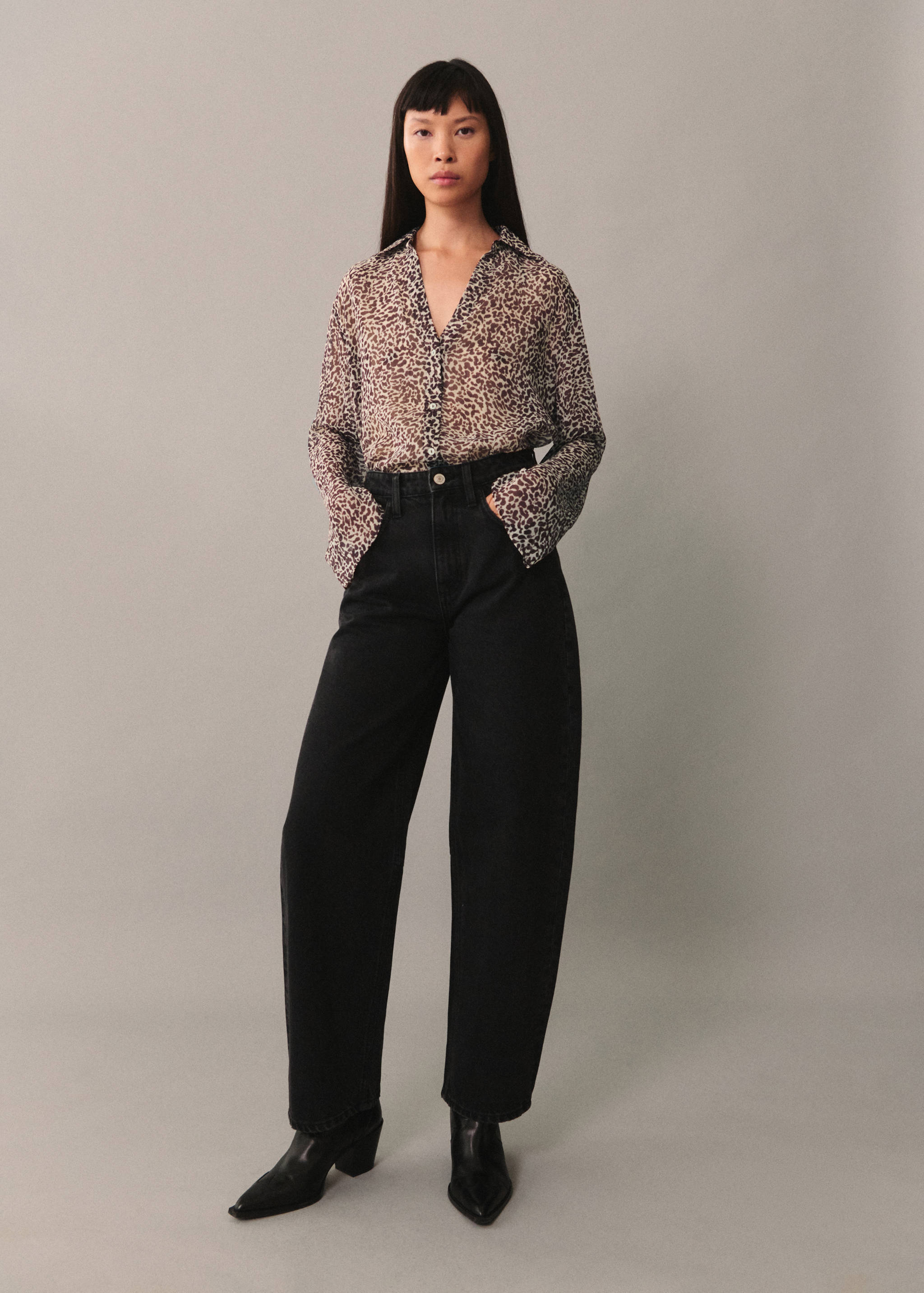 Fluid leopard-print shirt - General plane