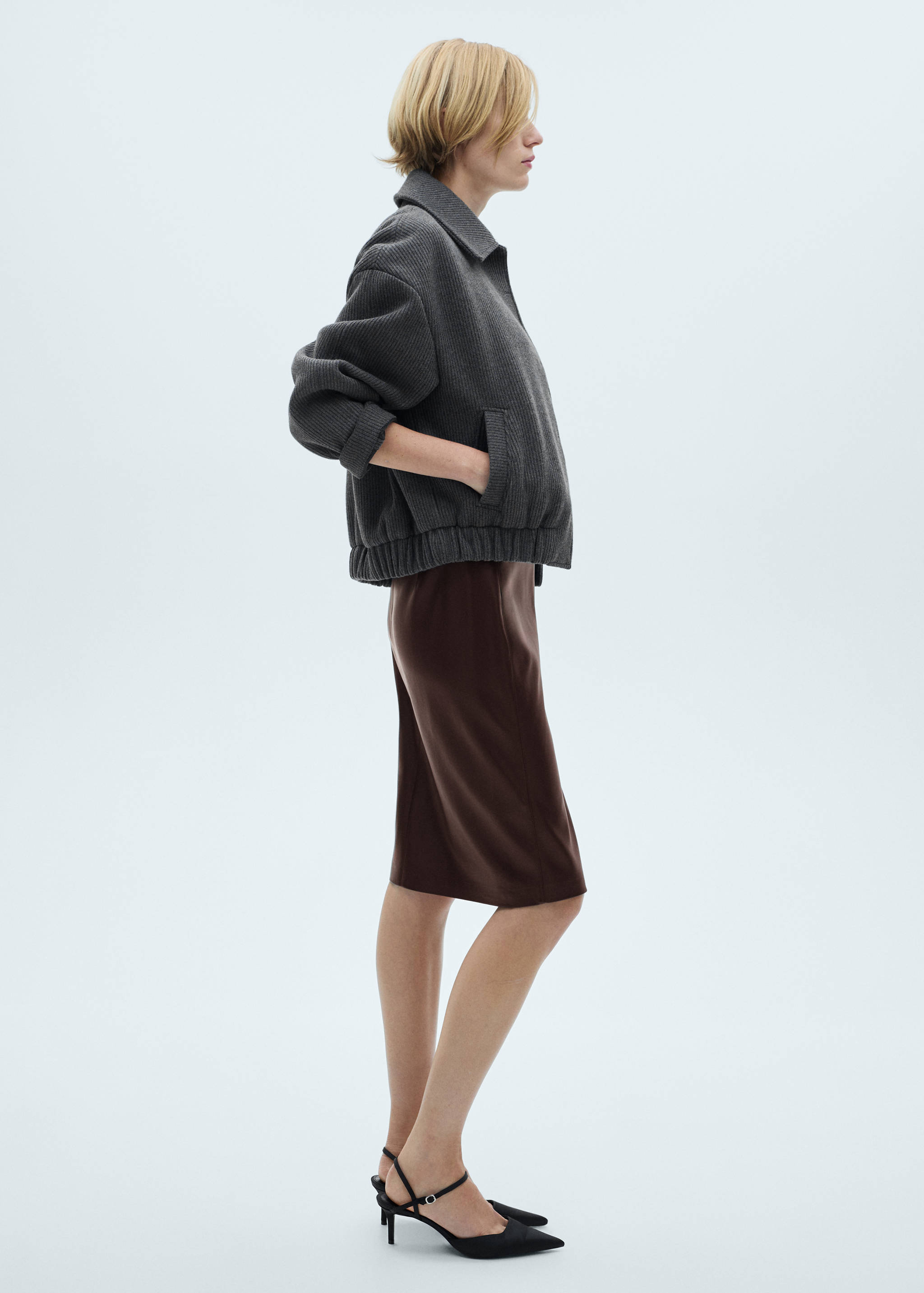 Leather-effect pencil skirt - Details of the article 1