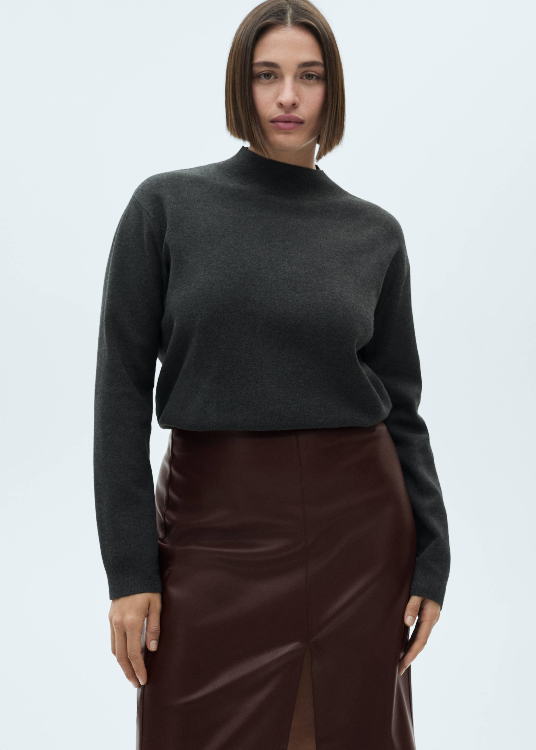 Leather-effect pencil skirt - Details of the article 4