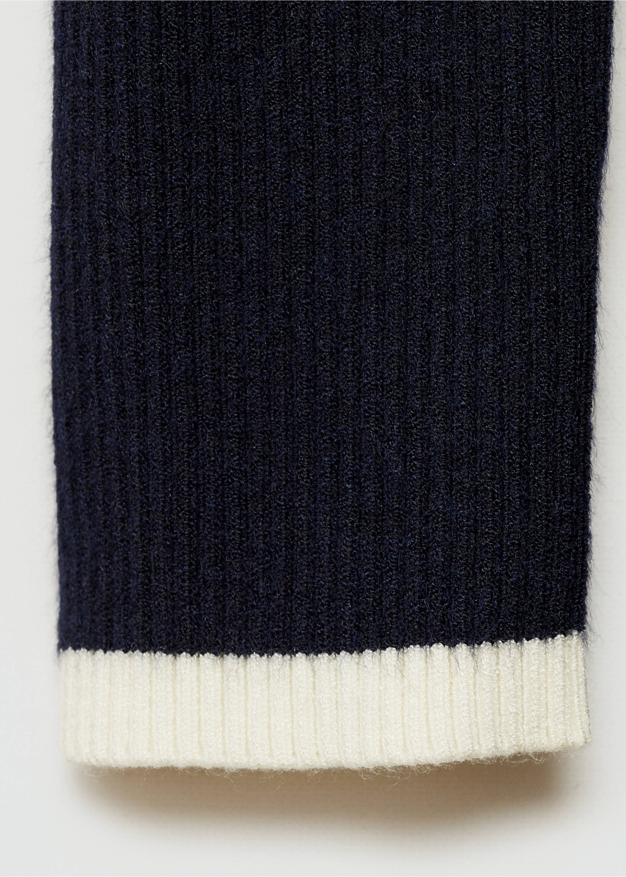 Knitted dress with contrasting trims - Details of the article 0, Dark Navy. Ref: 77065658-00.
