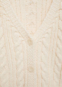 Buttoned knit braided cardigan — Ecru 7