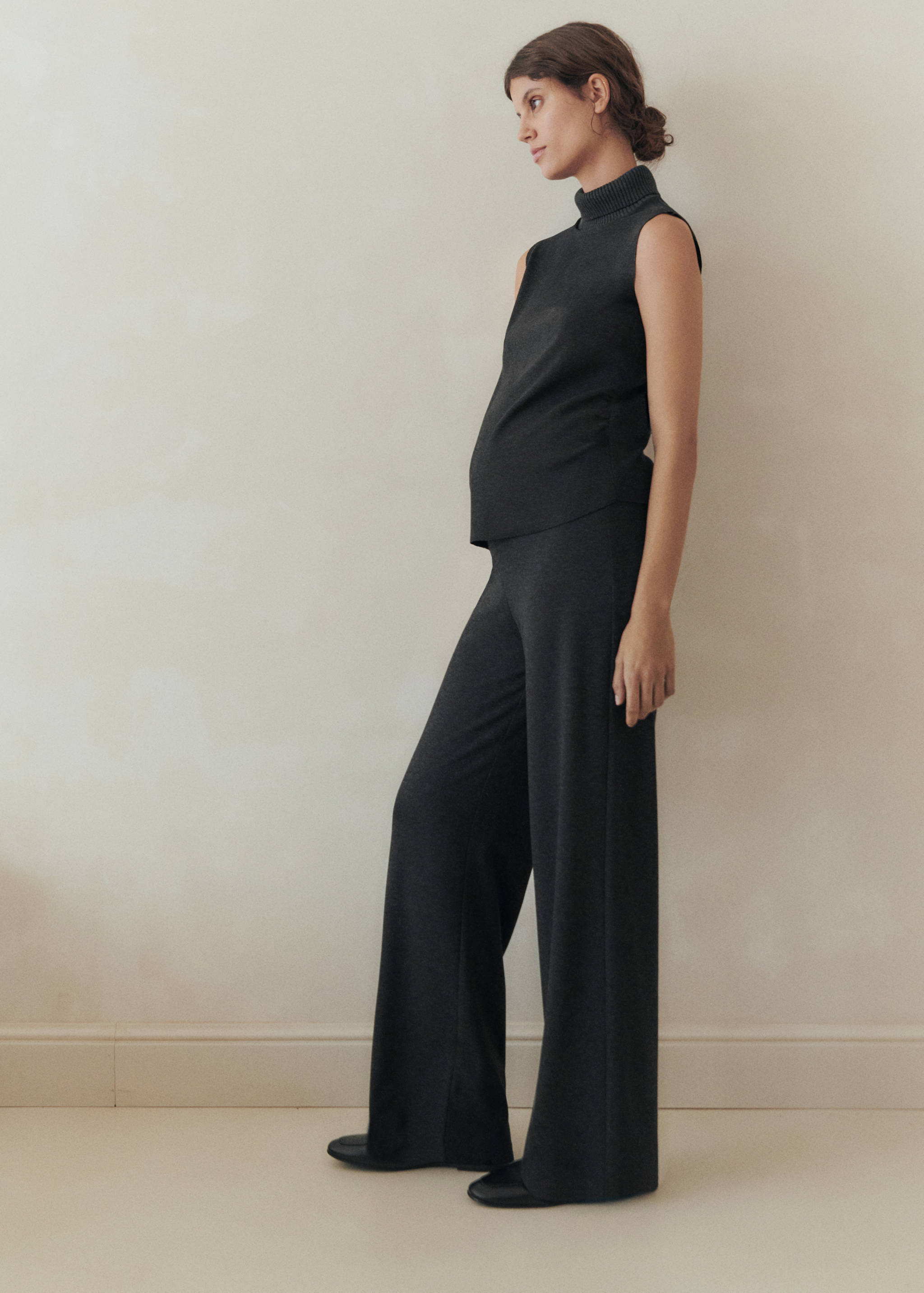 Fine-knit wideleg trousers - General plane