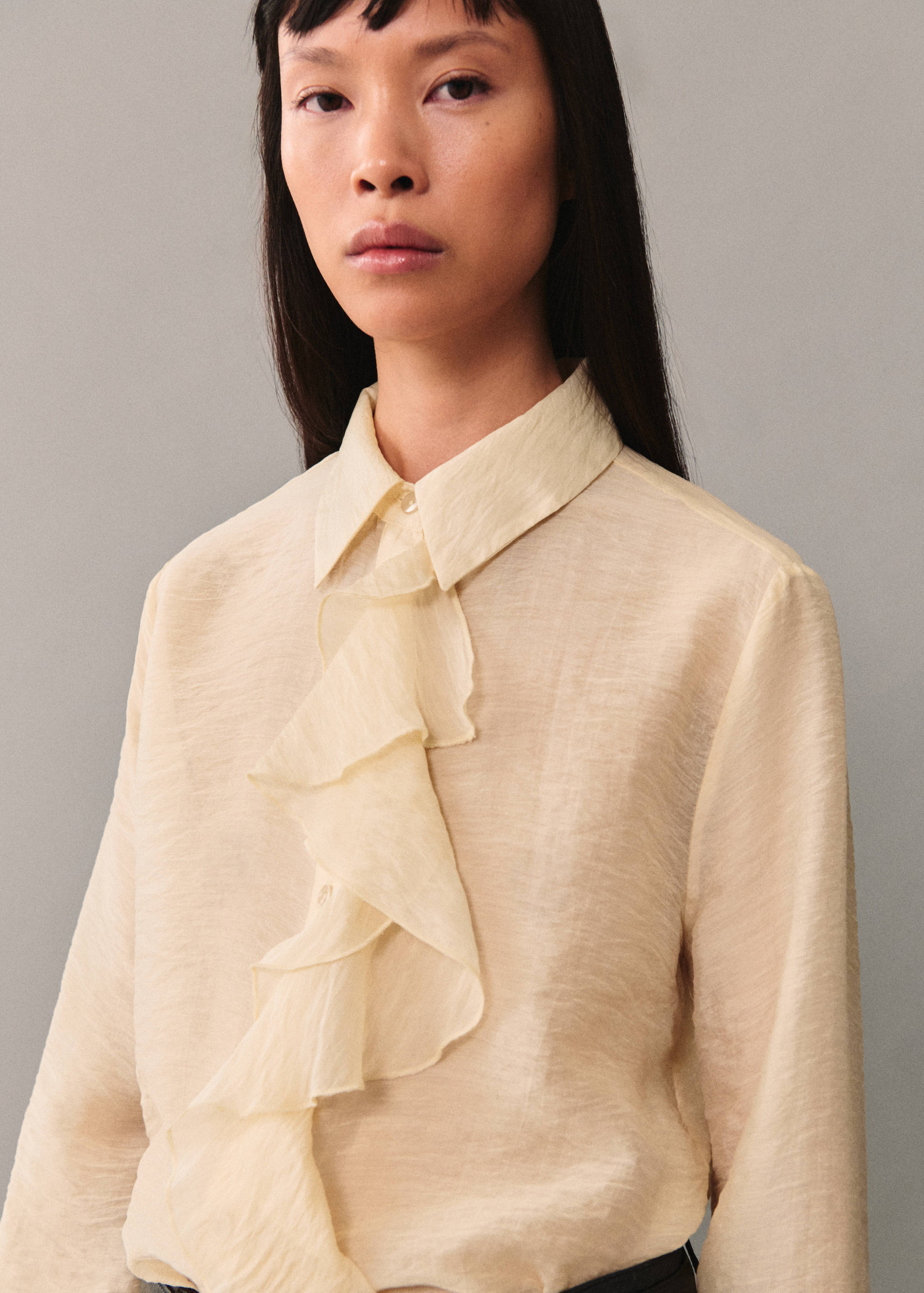 Lyocell shirt with ruffles - Medium plane