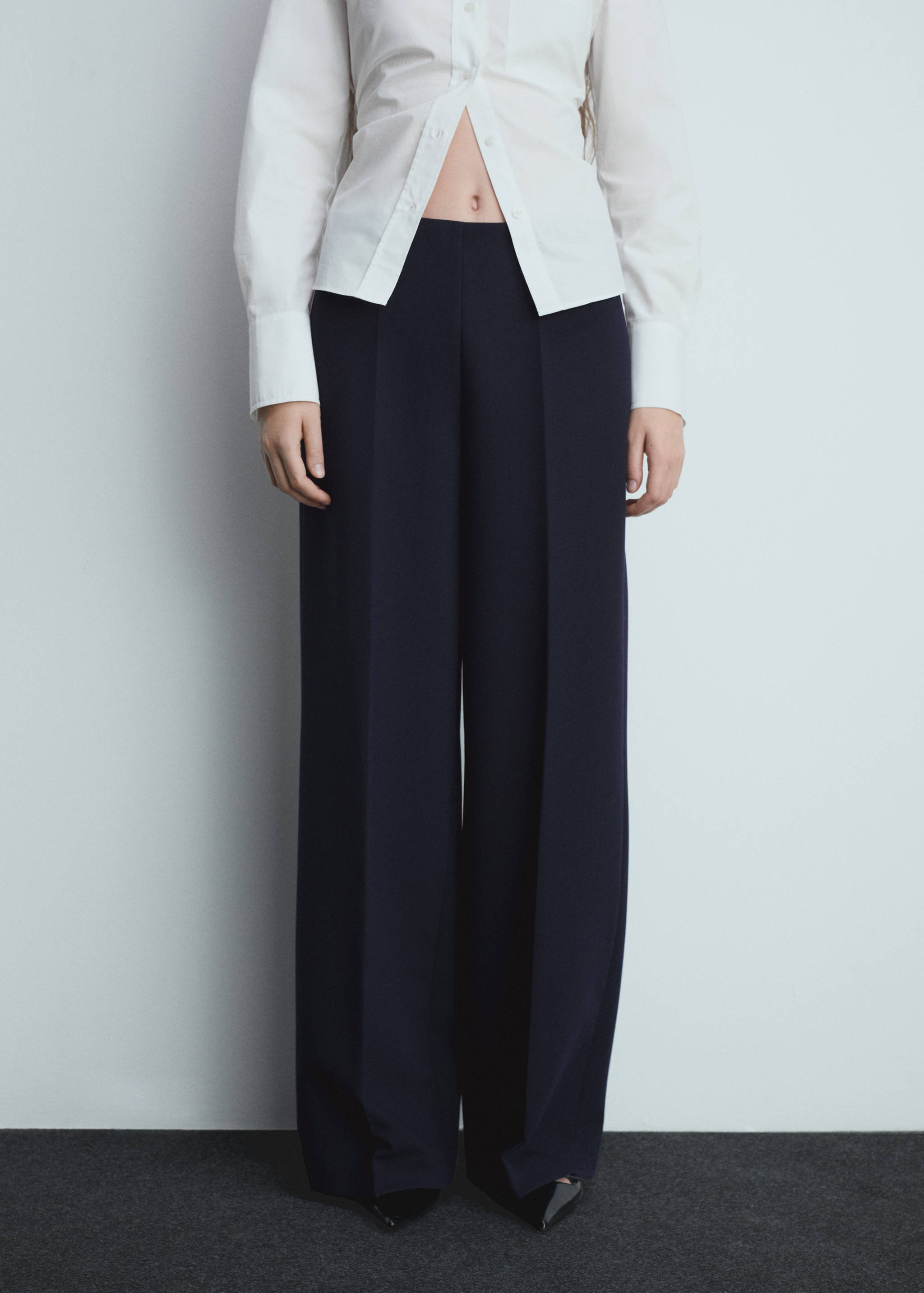 Wide leg pleated trousers - Medium plane