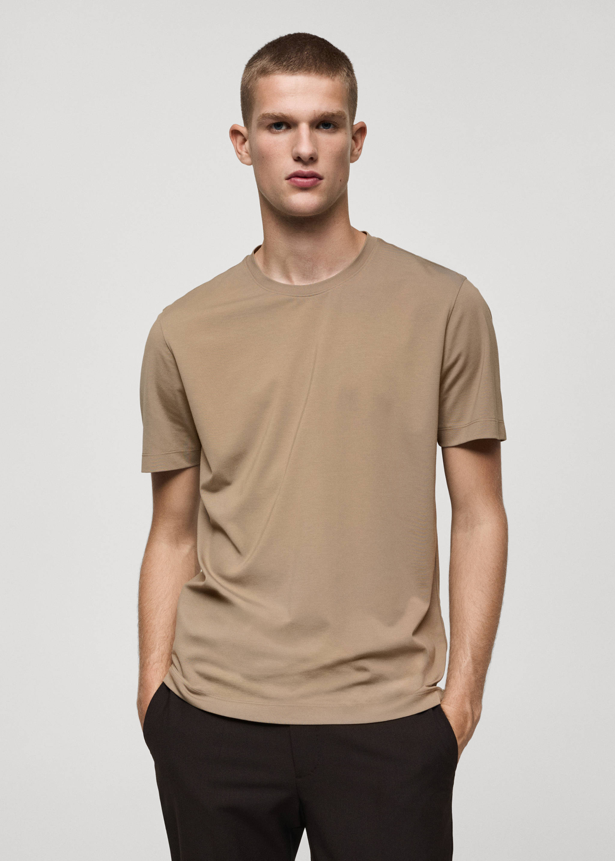 Crease-resistant comfort stretch t-shirt - Medium plane