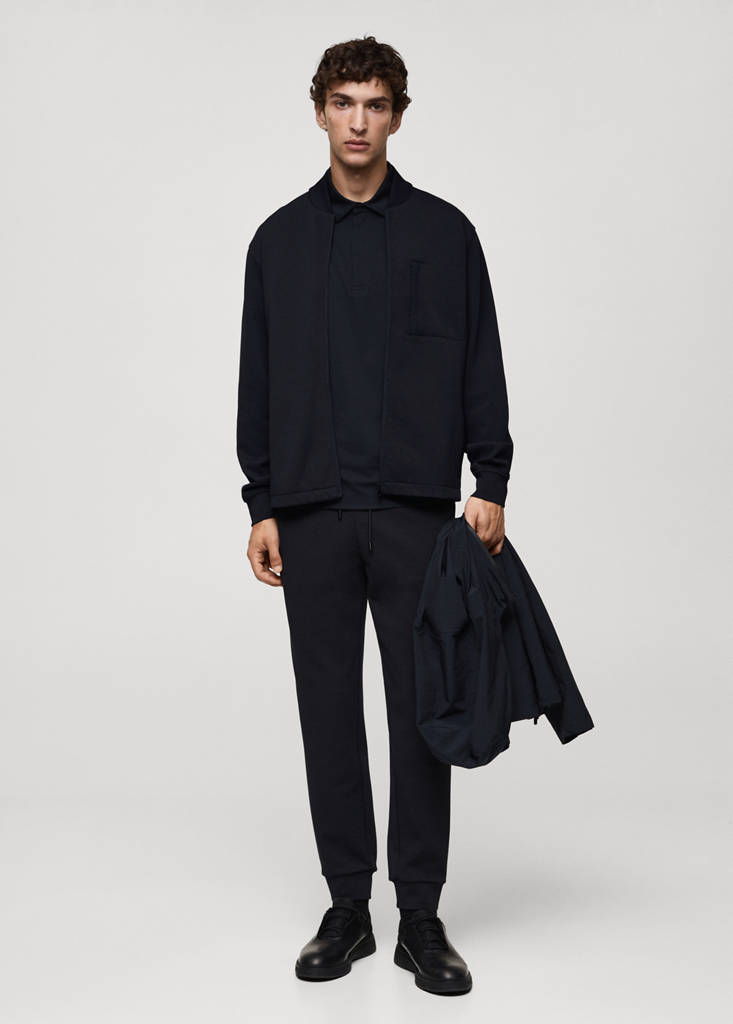 Bomber sweatshirt with anti-odour technology