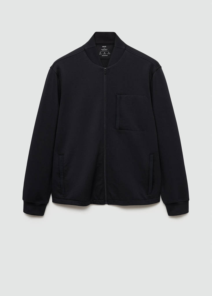 Bomber sweatshirt with anti-odour technology - thumbnail 4