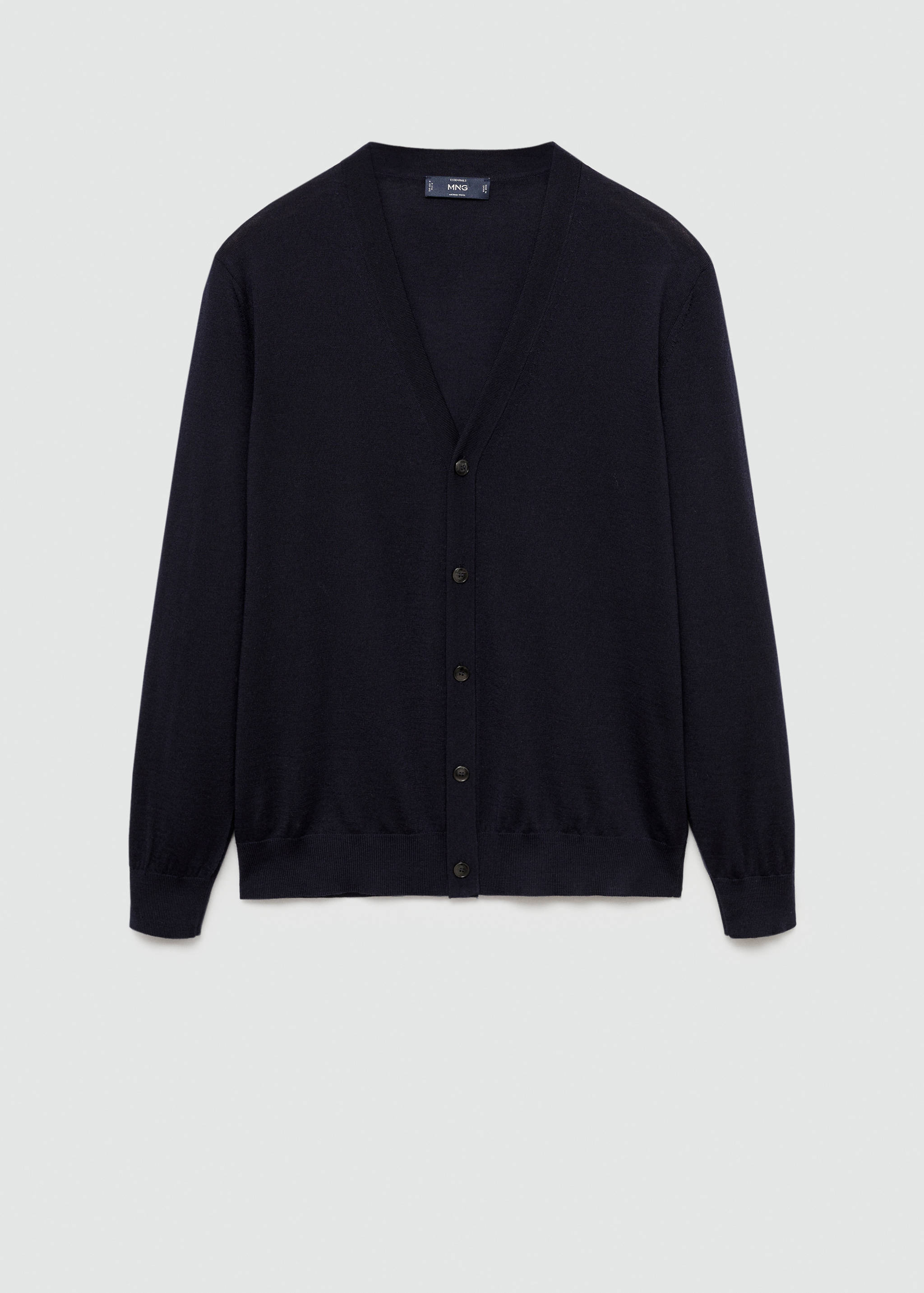 100% merino wool medium-knit cardigan - Article without model