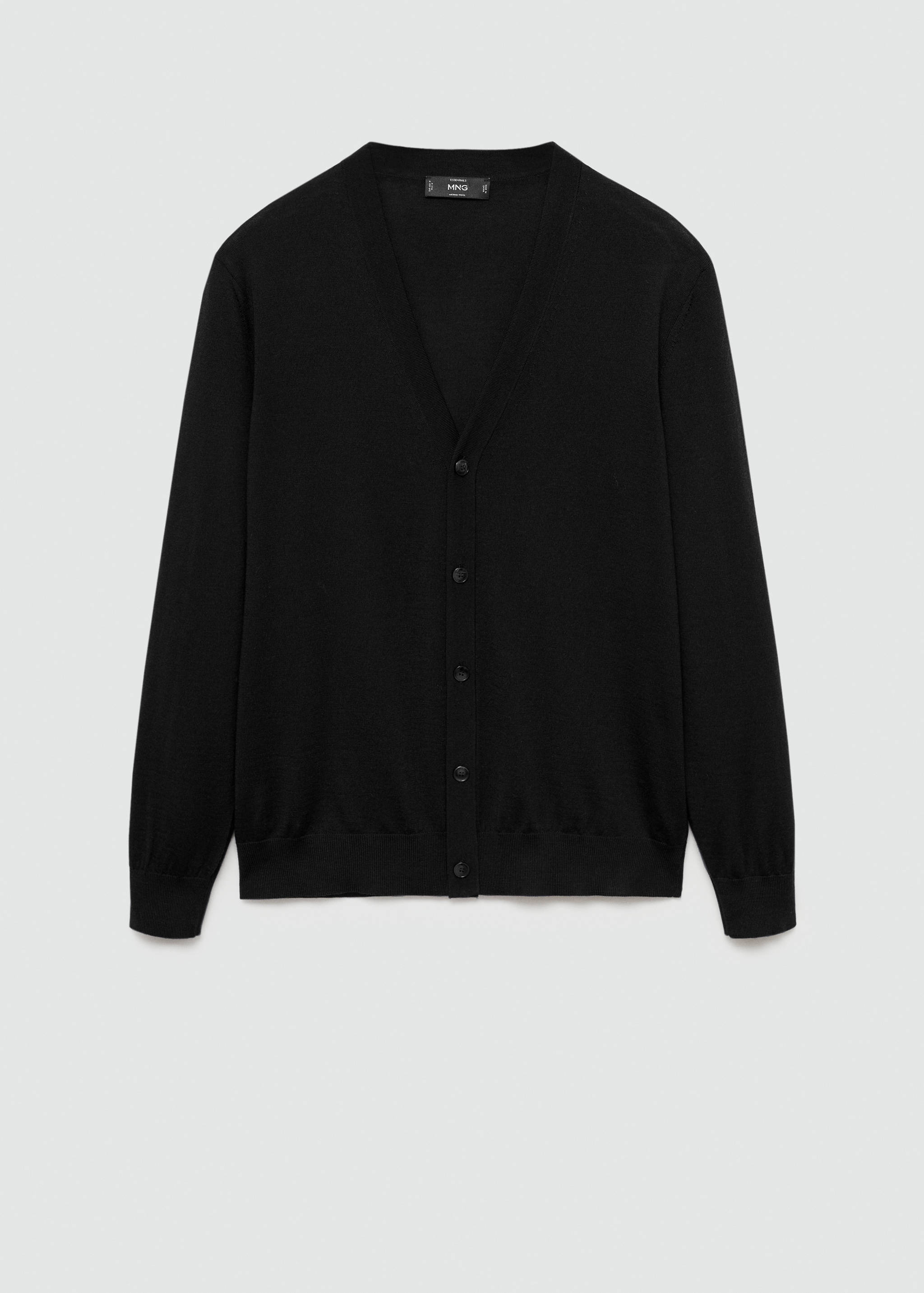 100% merino wool medium-knit cardigan - Article without model