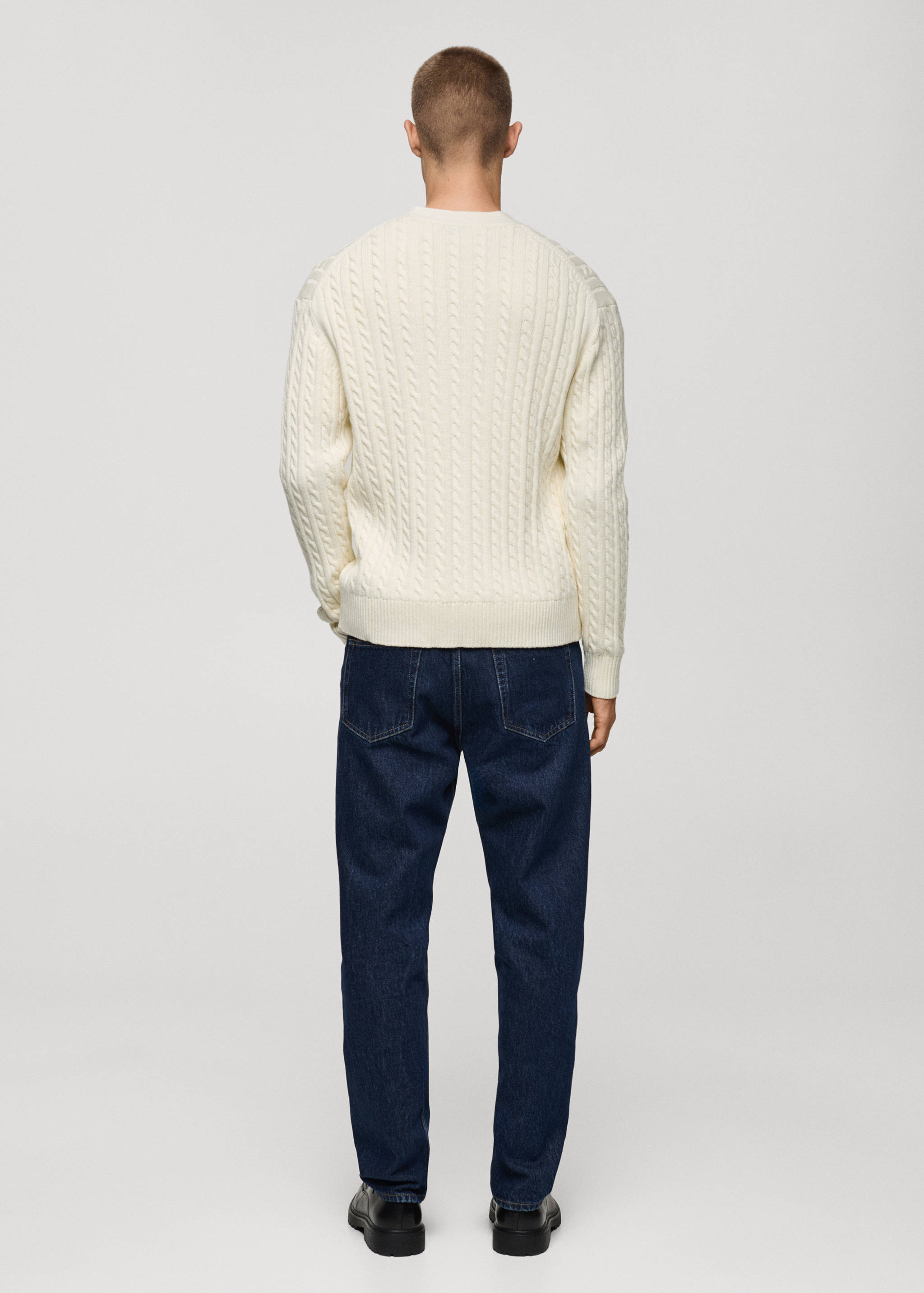 Chunky-knit cotton-blend braided cardigan with buttons - Reverse of the article