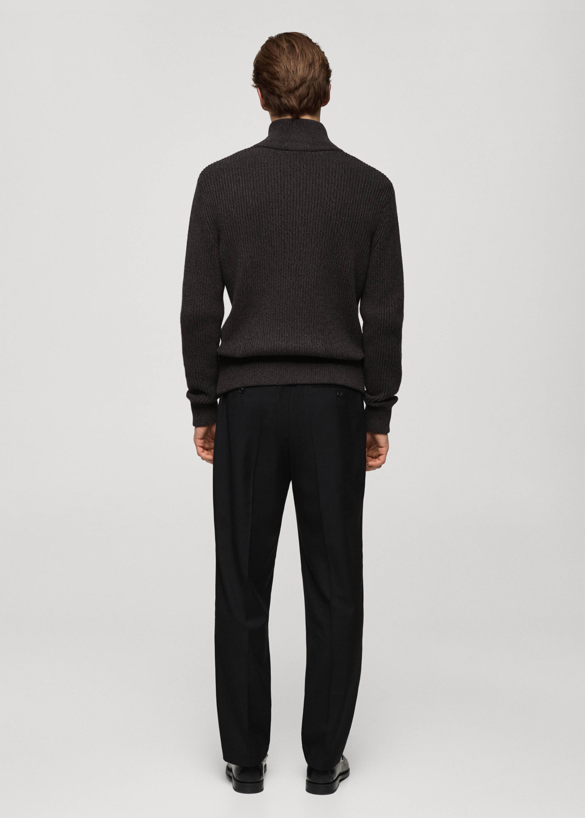 Chunky-knit ribbed sweater with zip - Reverse of the article